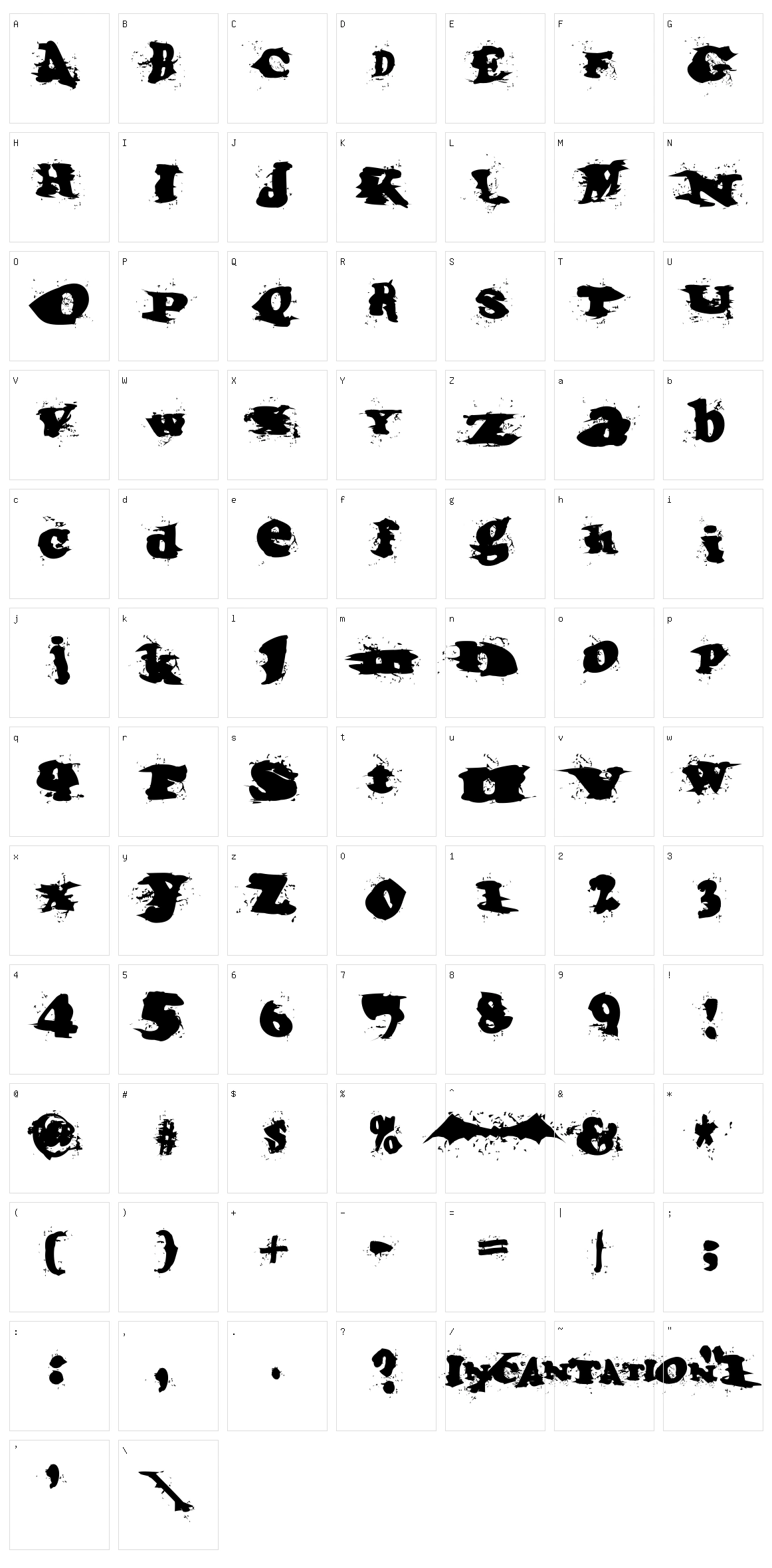 Incantation Character Set