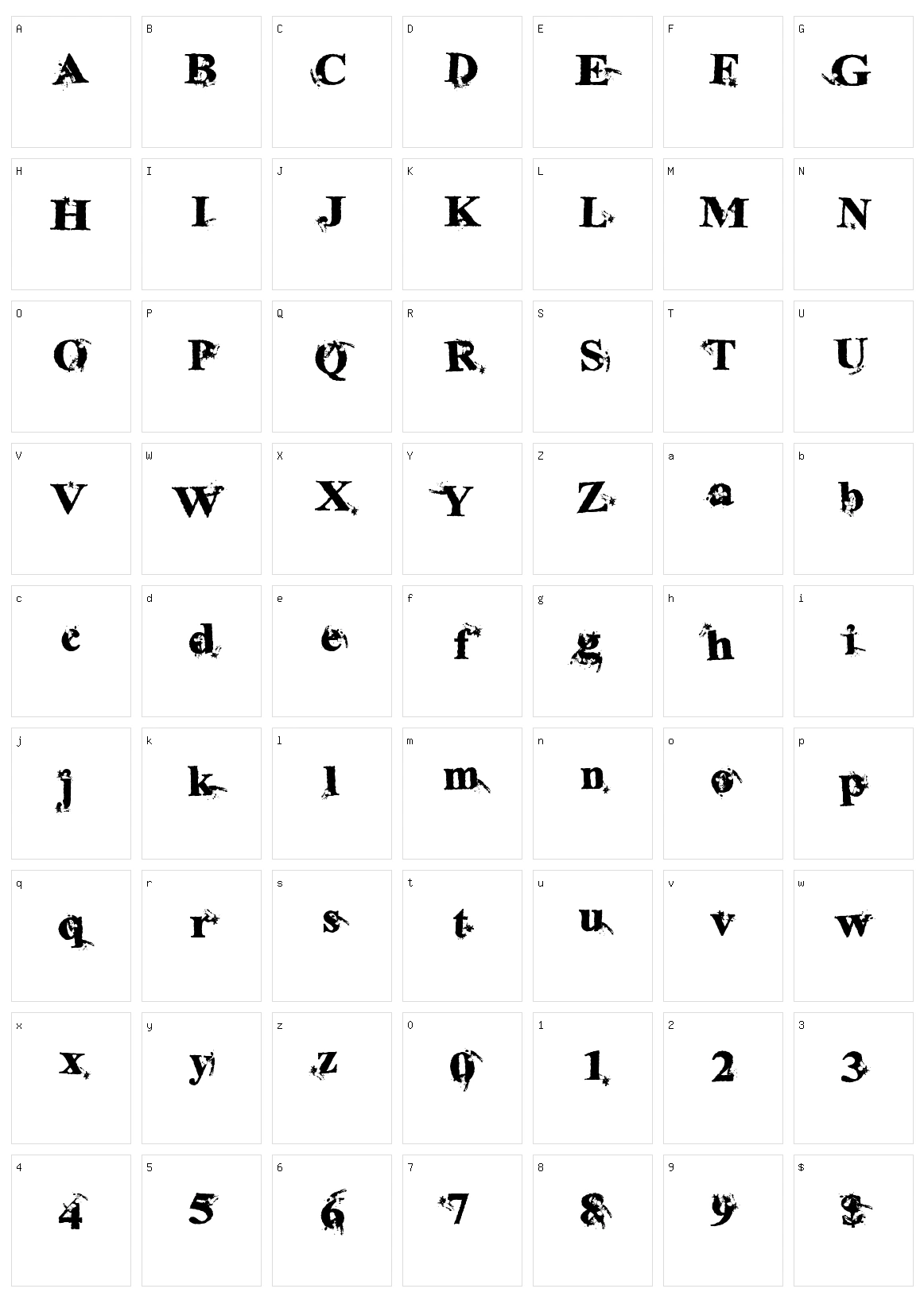 Ink Special Character Set