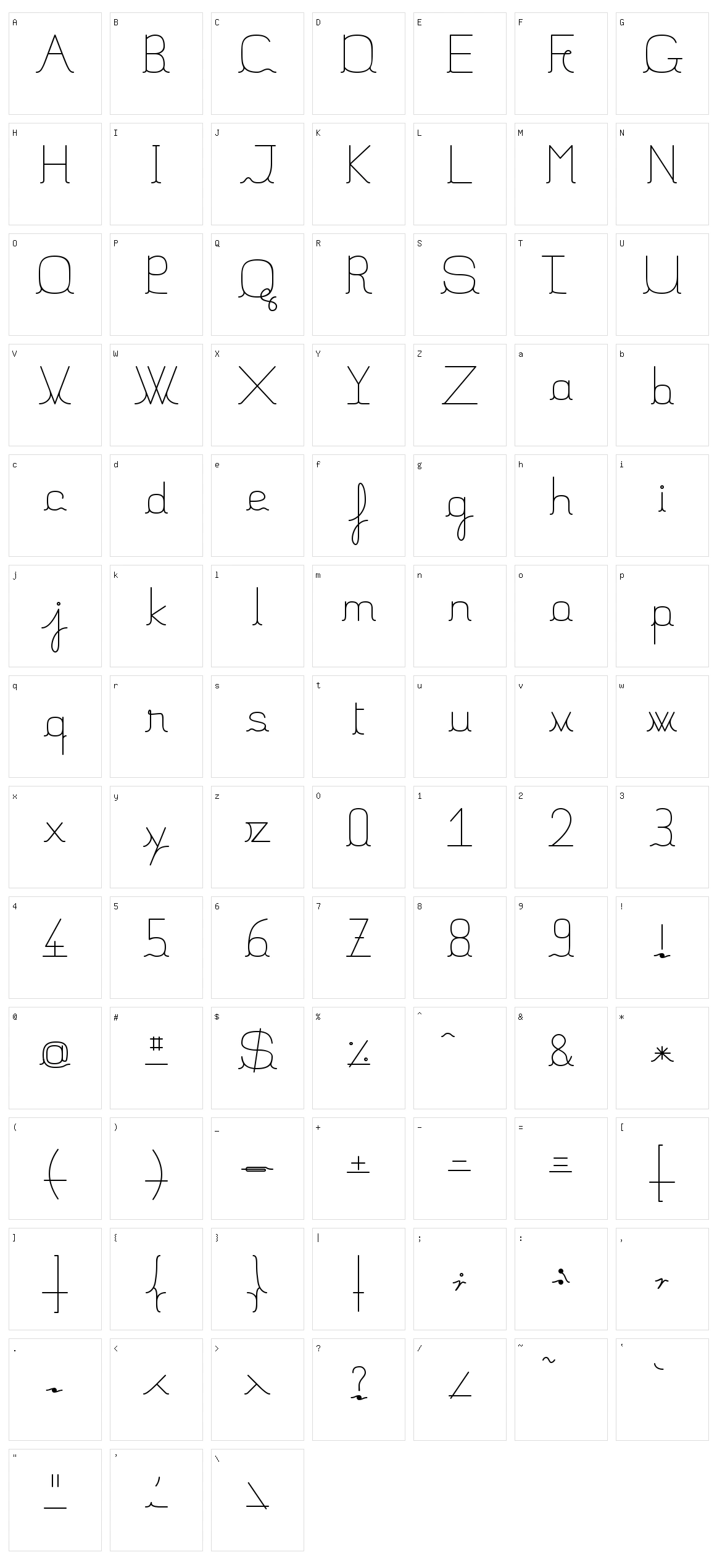 Filature Character Set
