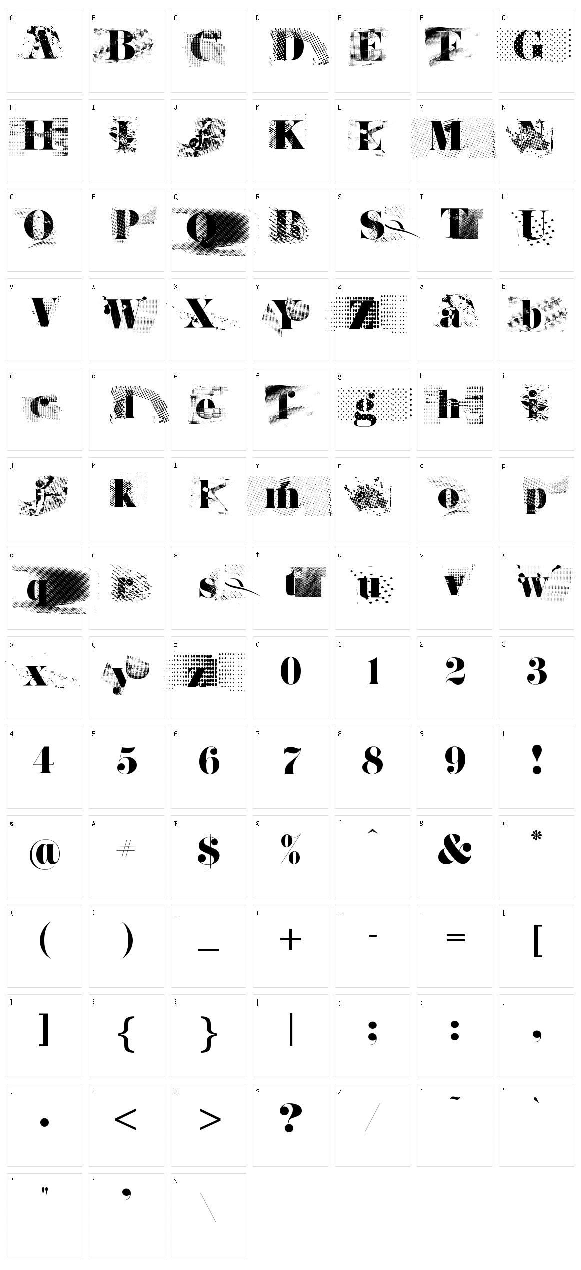 Janda Rage Character Set