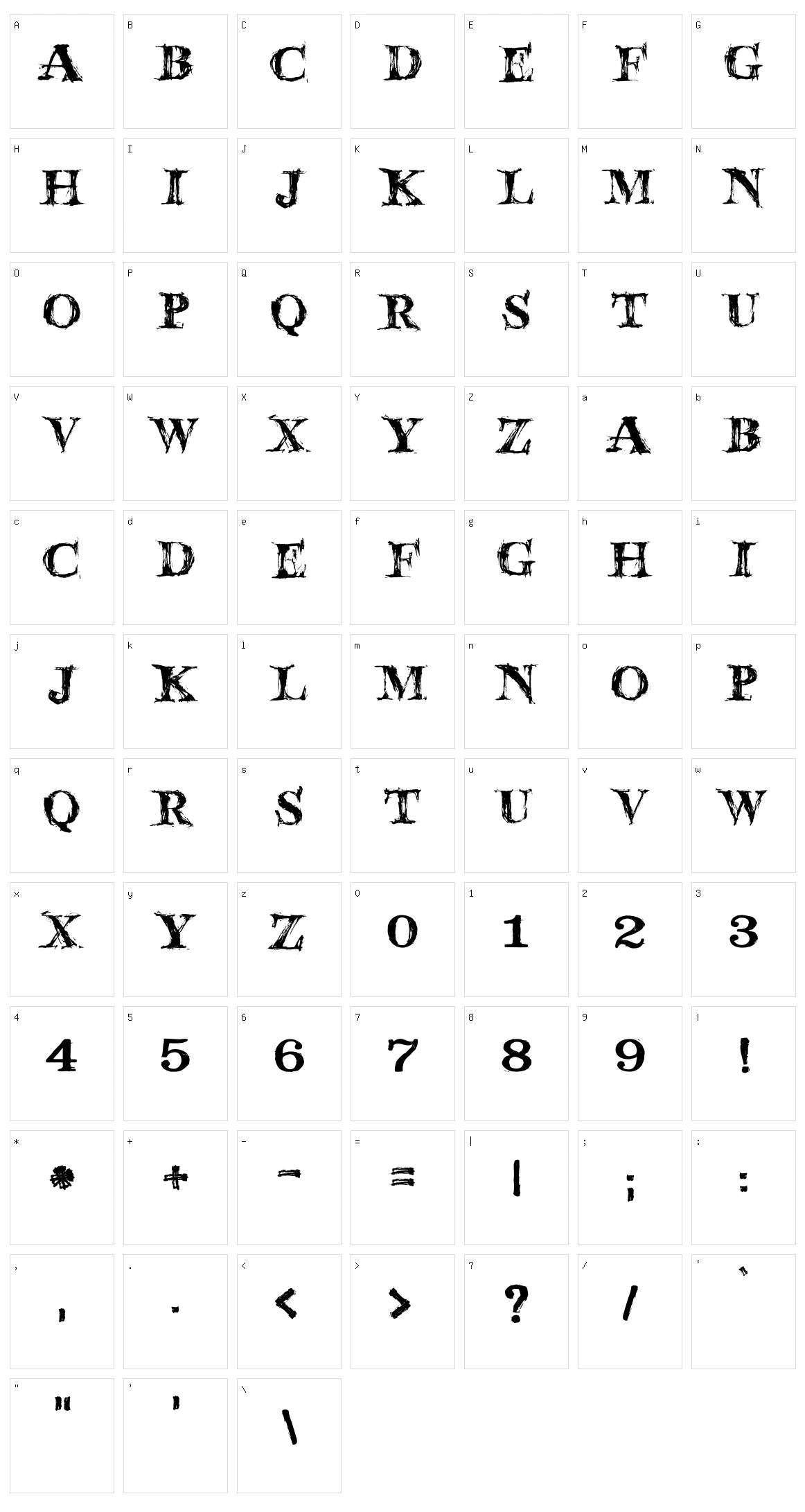 JMH Wolfa Character Set