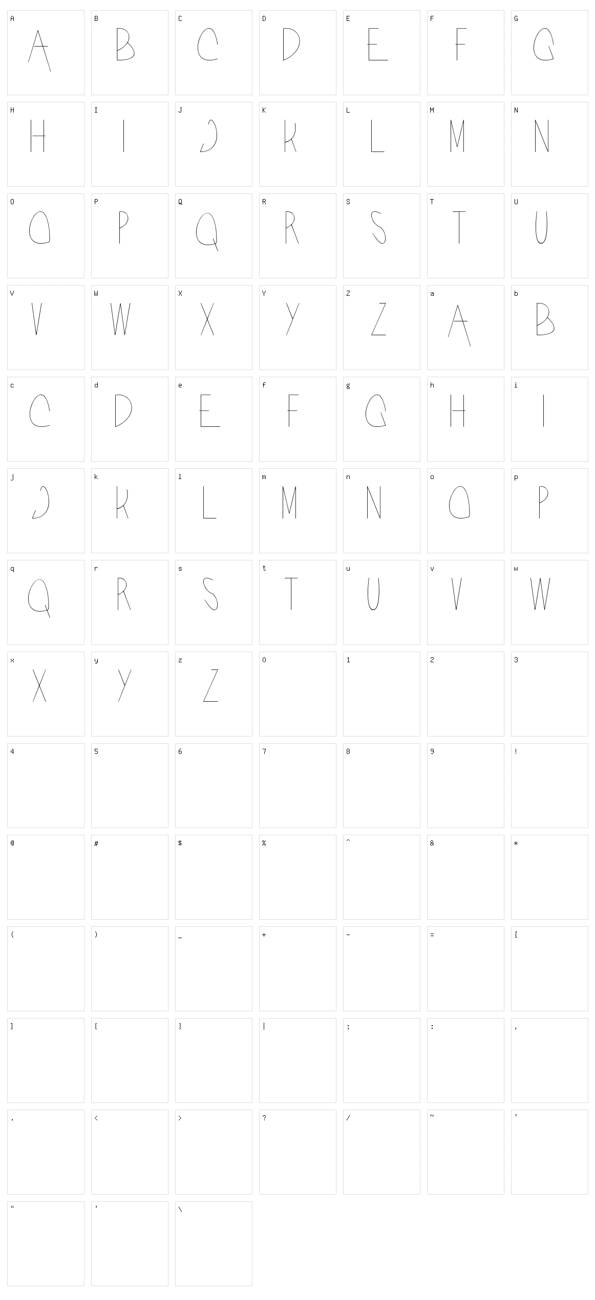 Acorn Character Set