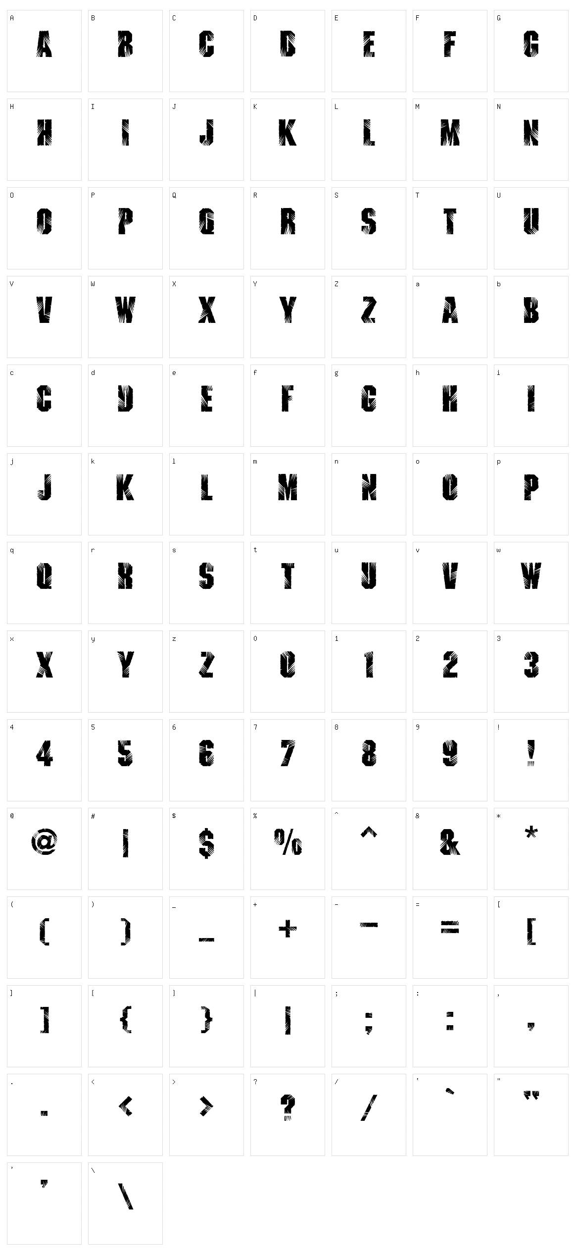 Lacerated Character Set