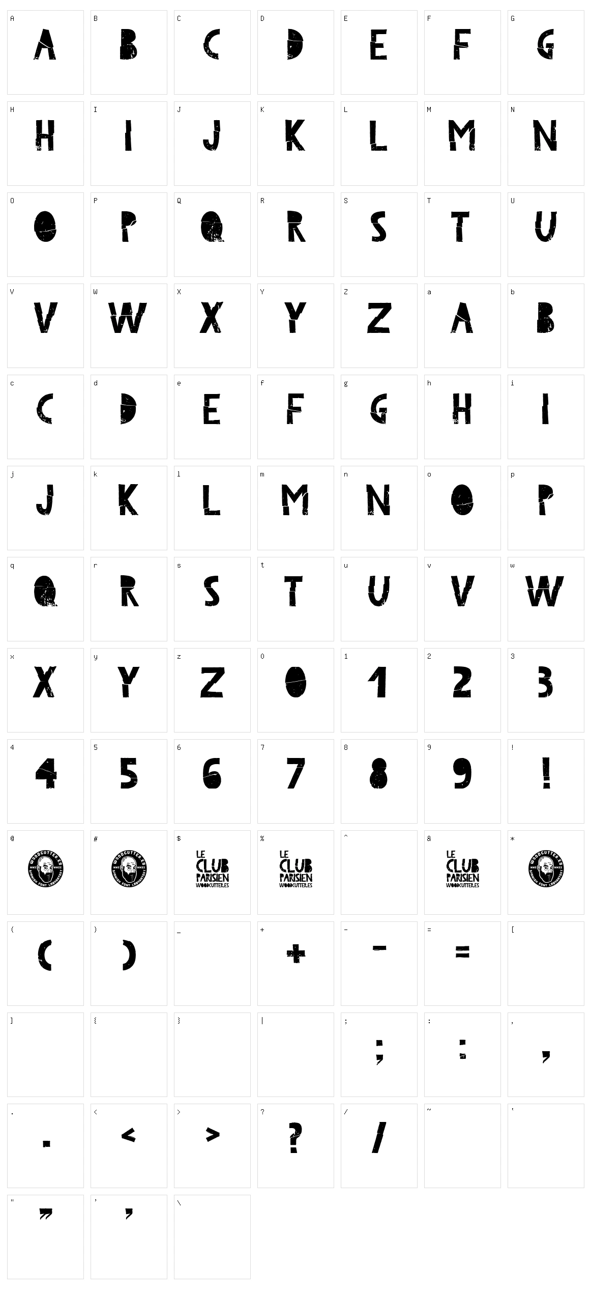 Le Club Parisien Character Set