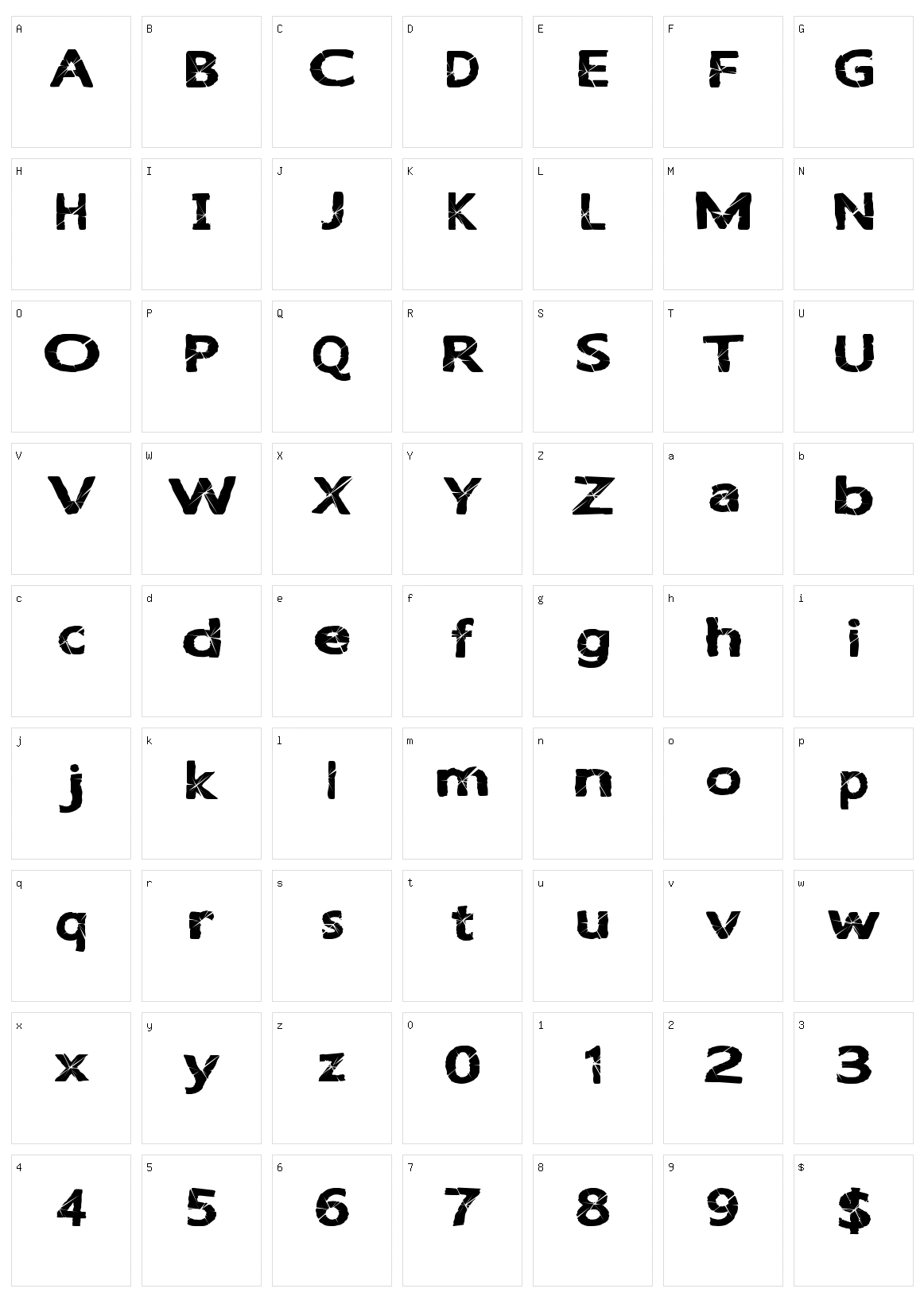 Light Break Character Set