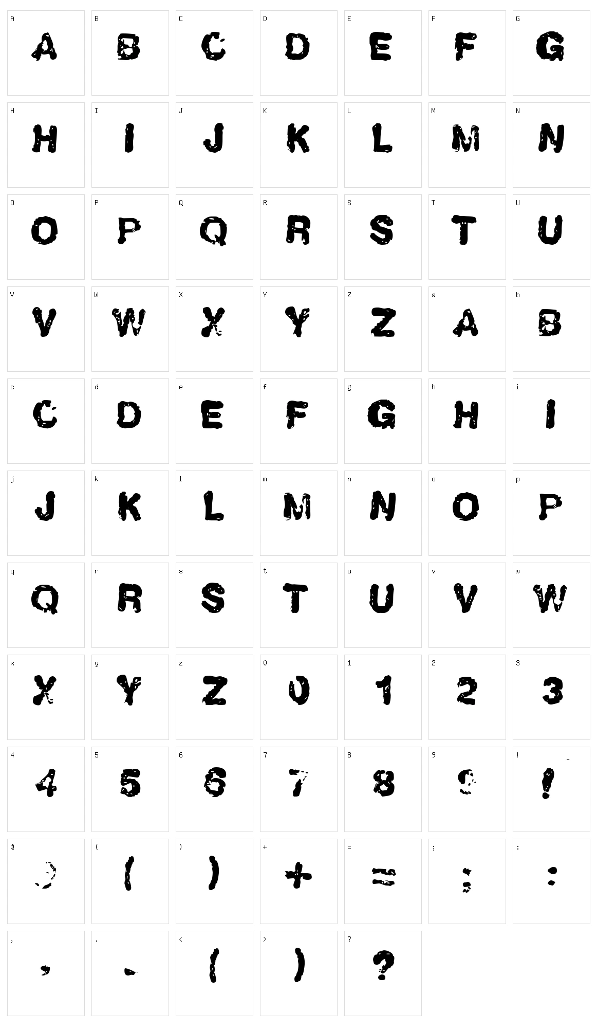 LL Humboldt Character Set