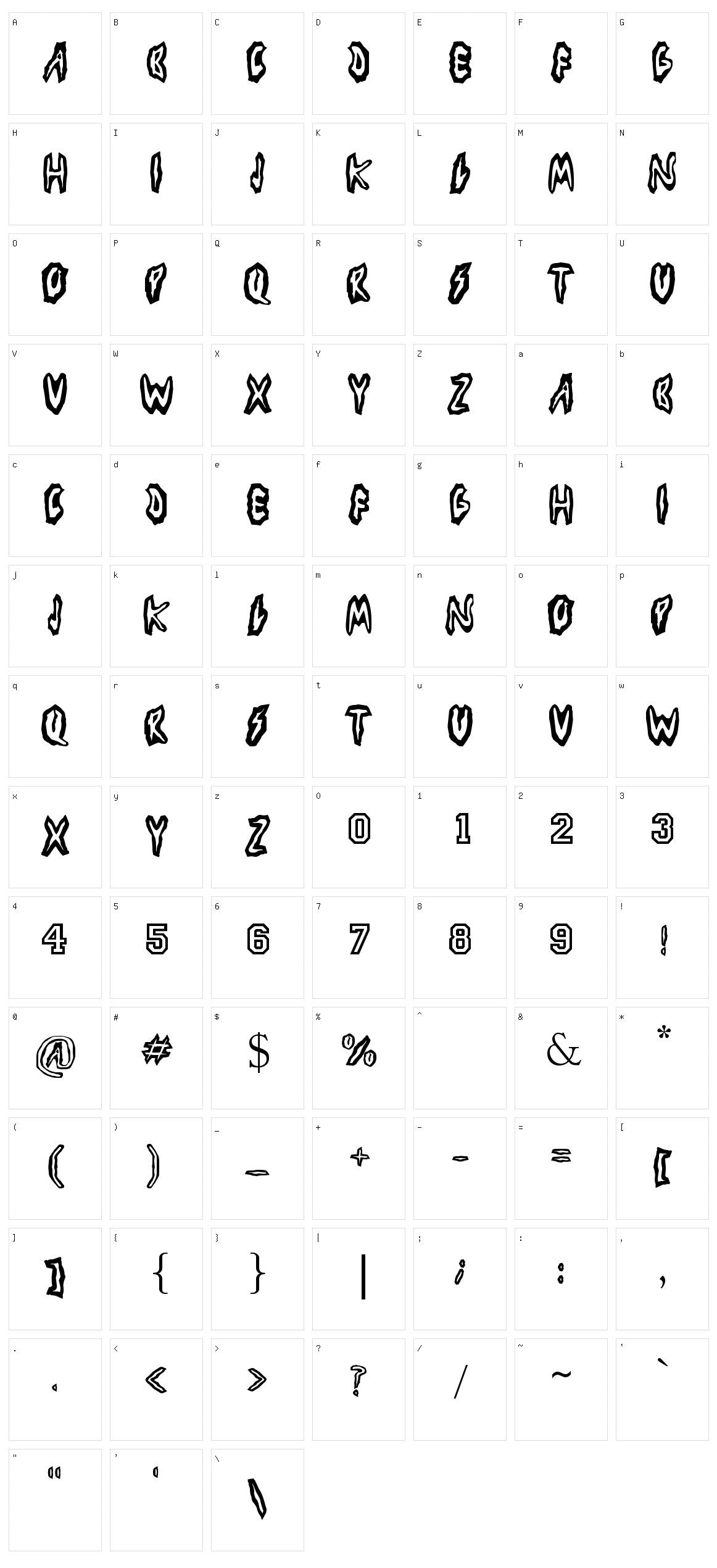 Los Piojos Character Set