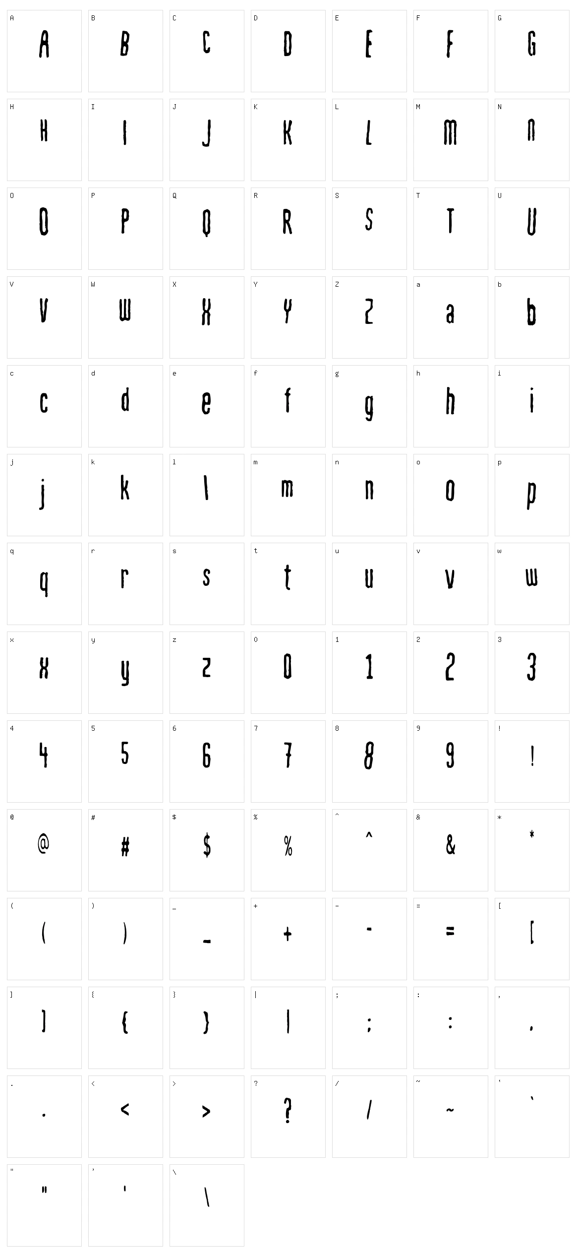 Mahrpedig Sans Character Set