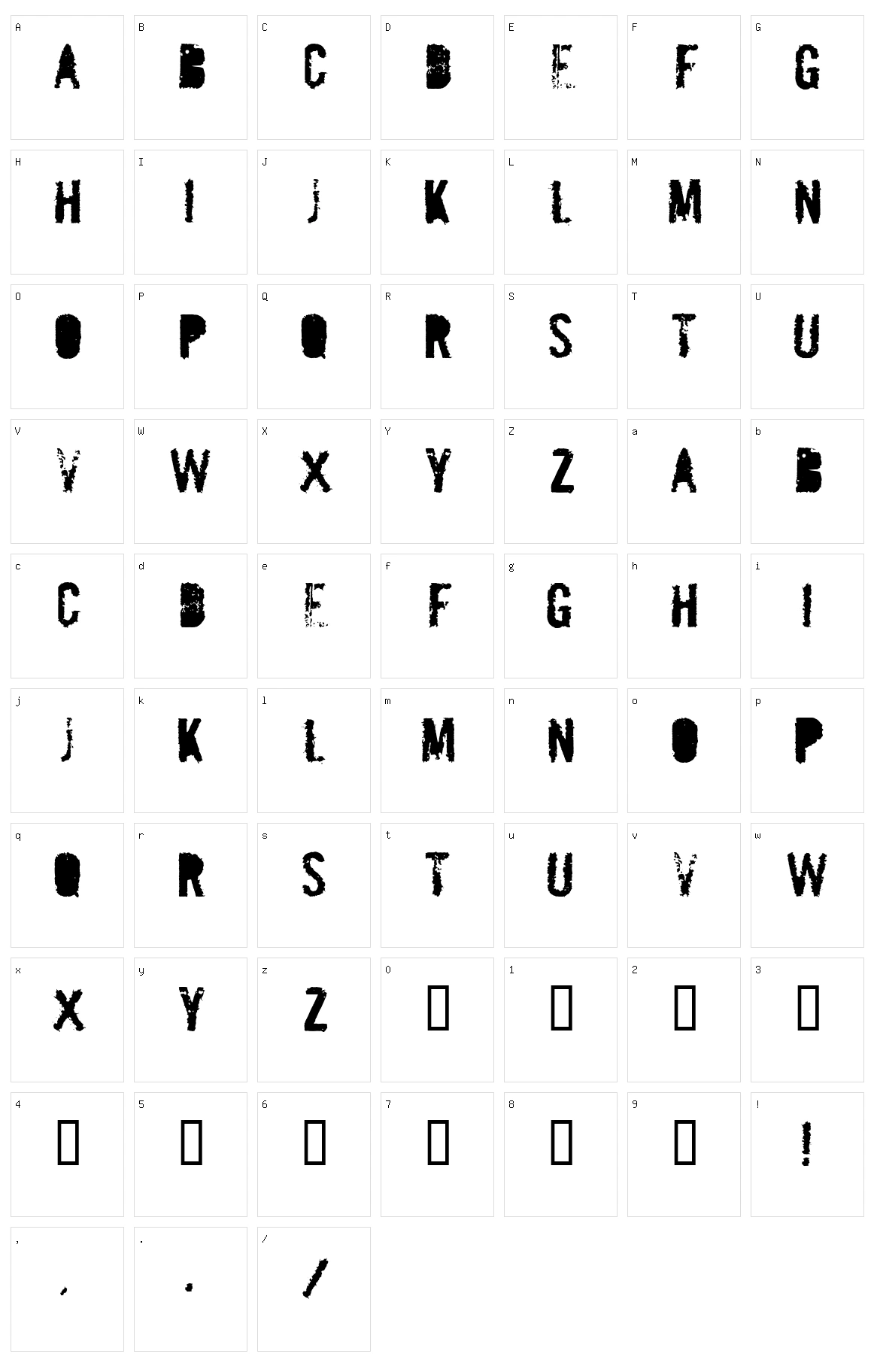 Mailbomb Character Set