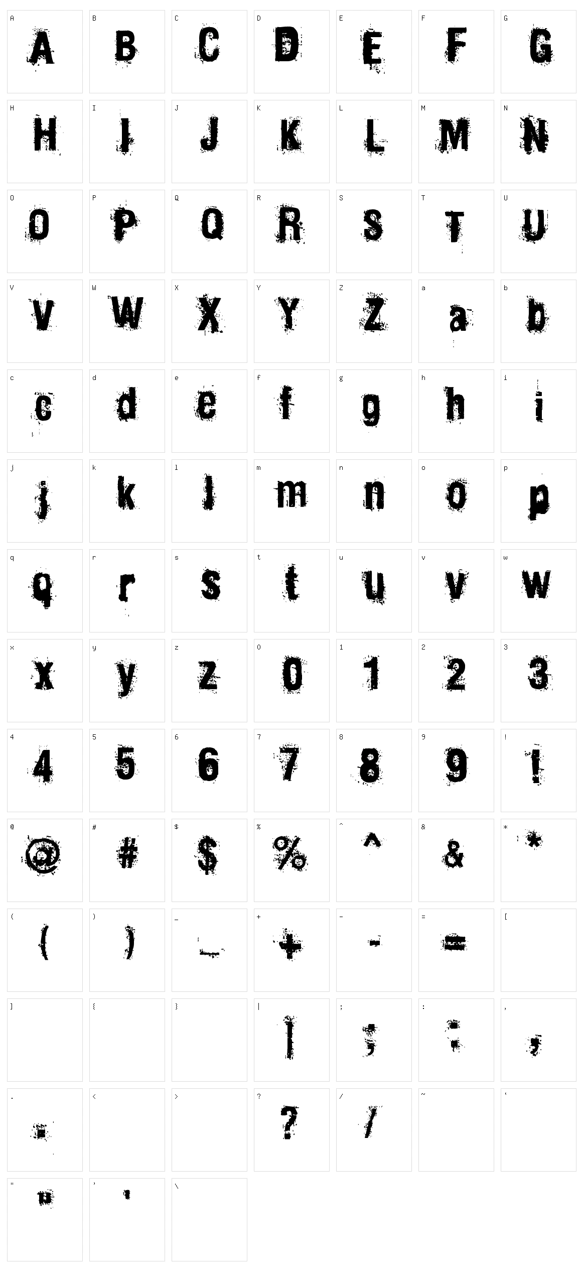 Mainpar Character Set