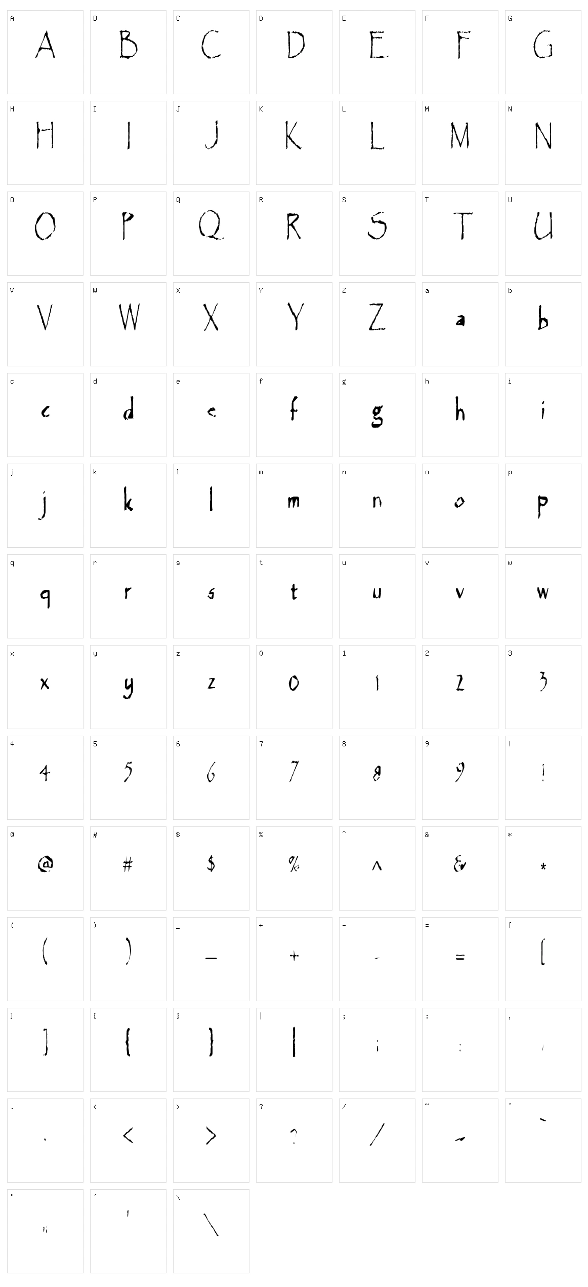 Major Earthquake Character Set