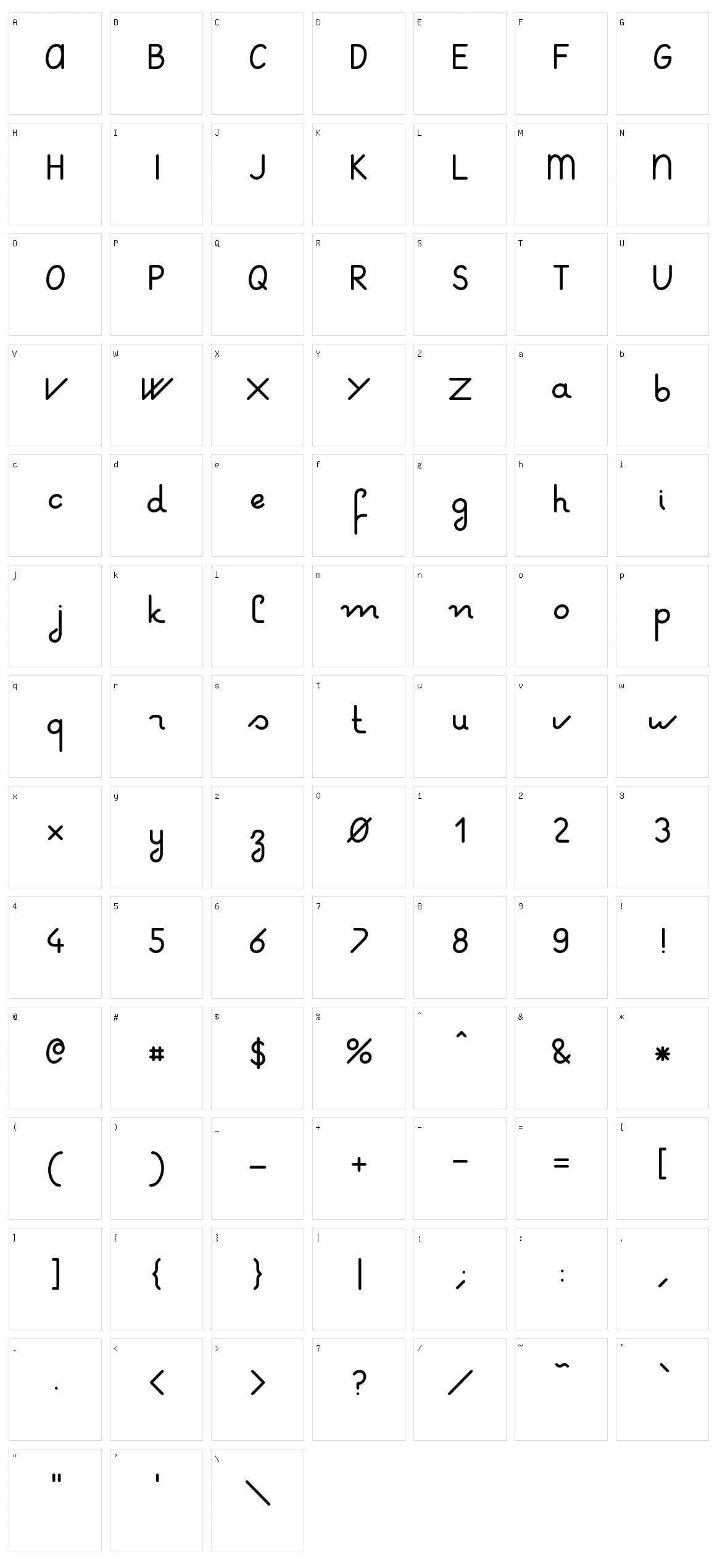 Otfpoc Character Set