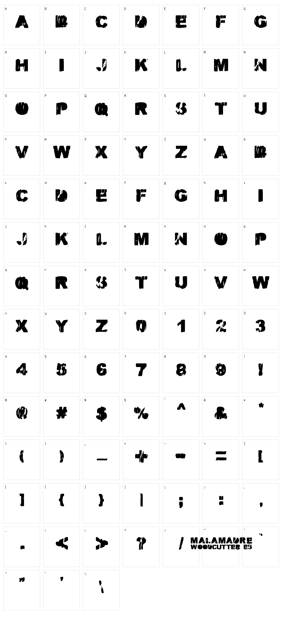 Malamadre Character Set