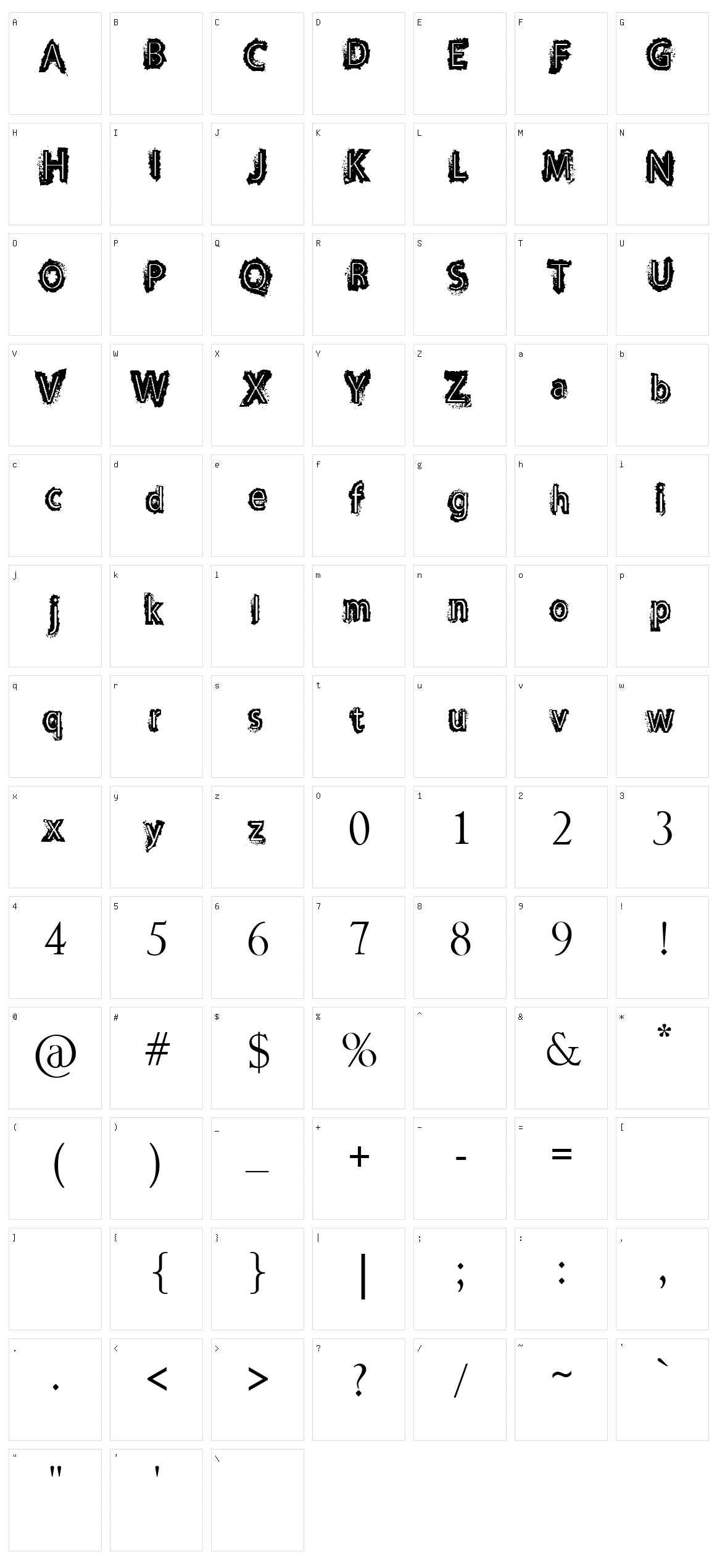 Maroon Character Set