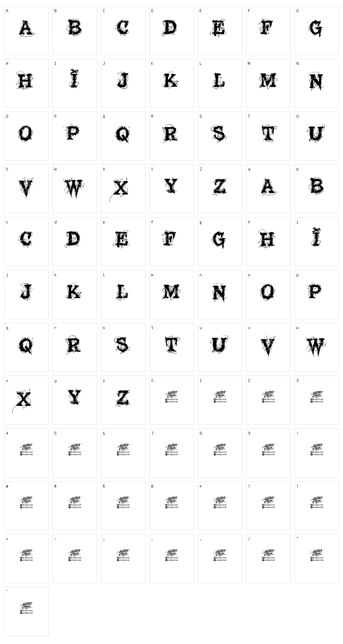 MCF Glowins Character Set