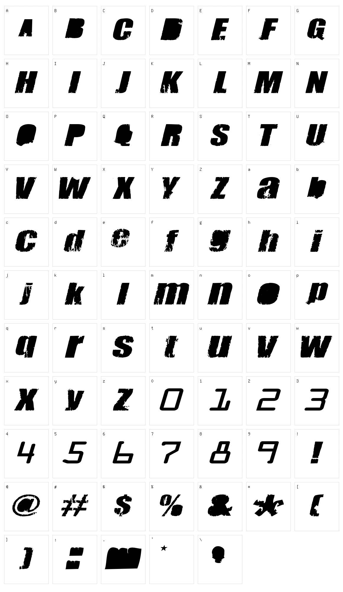 Meanies Character Set