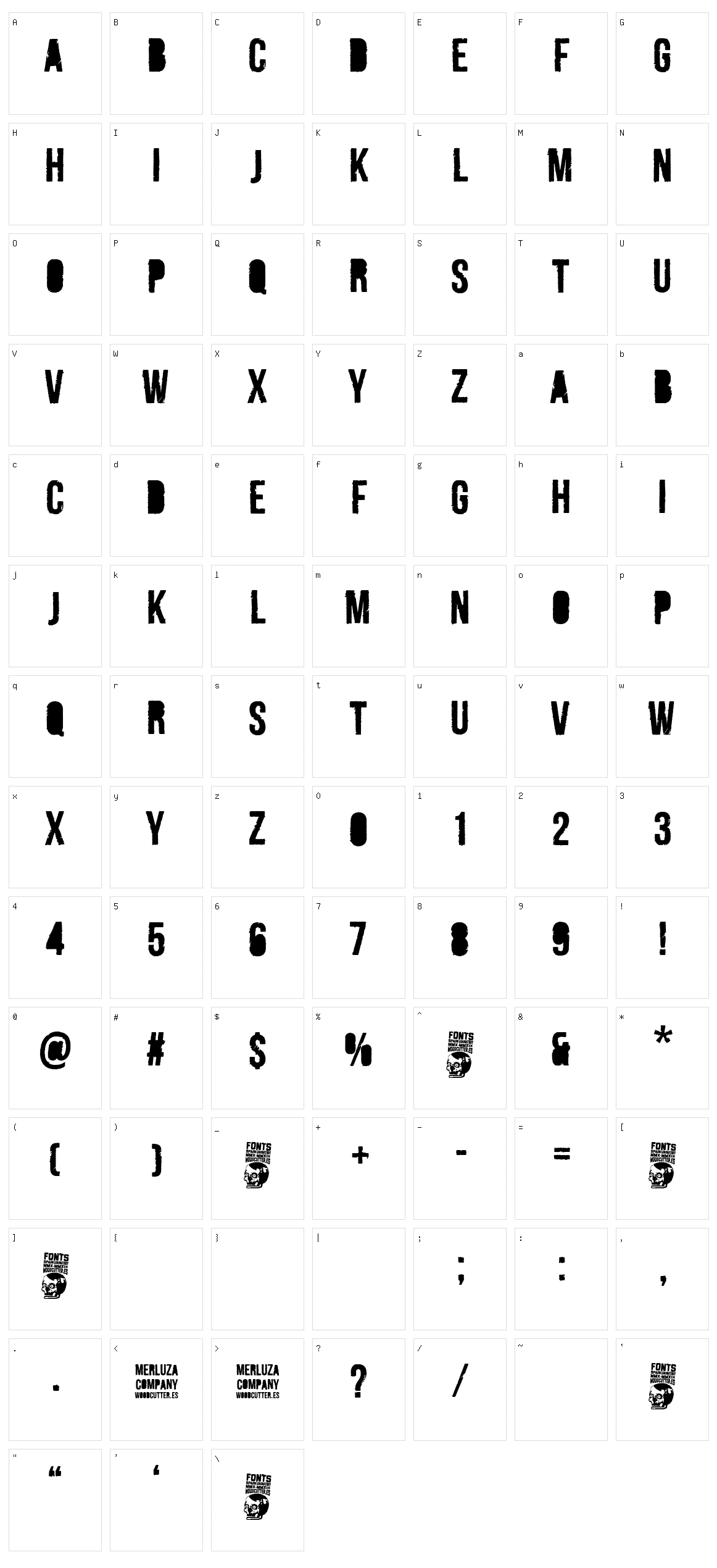 Merluza Company Character Set