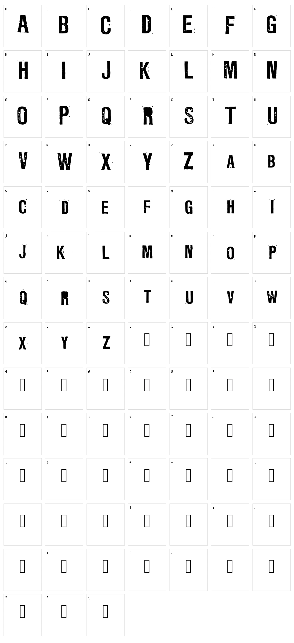 Ministry Of Fonts Character Set