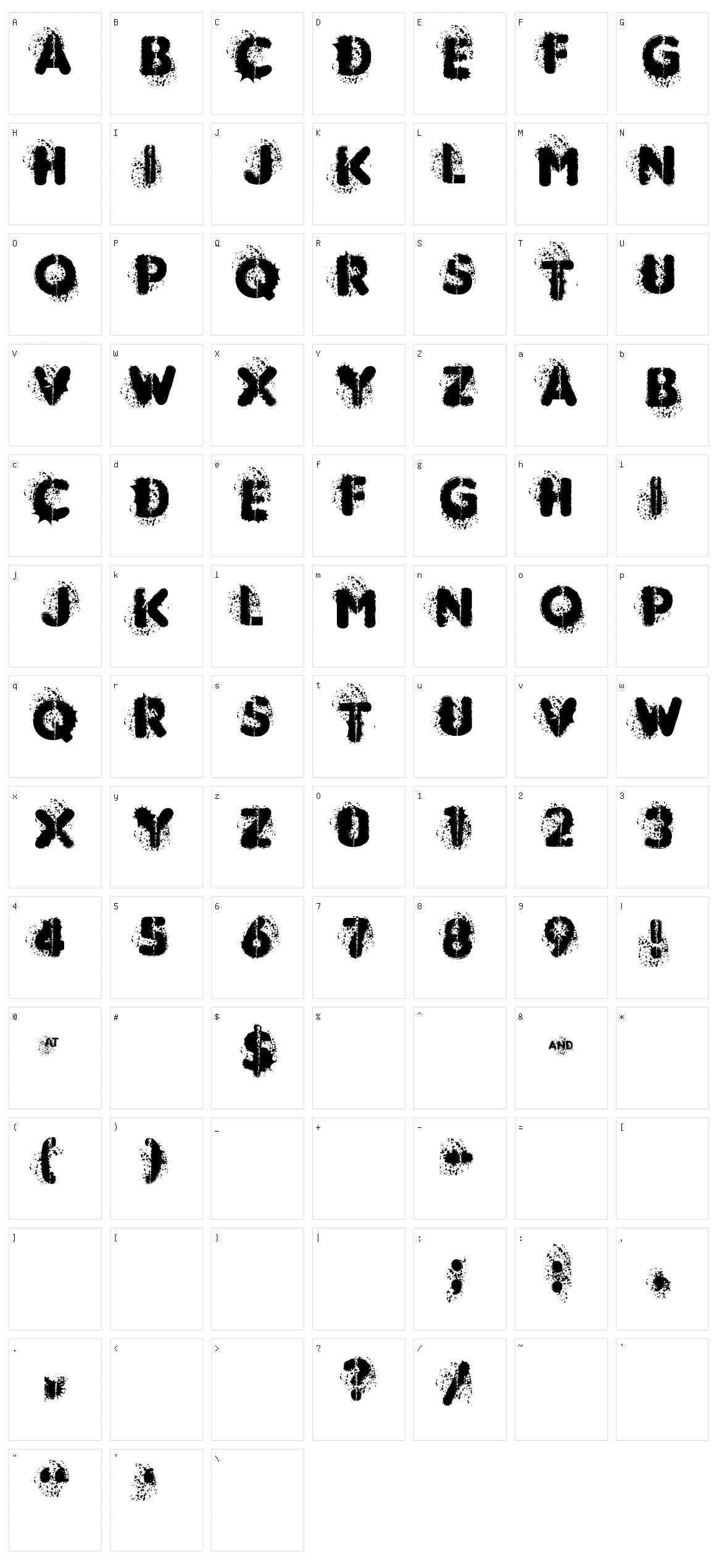 Mudshake 83 Character Set