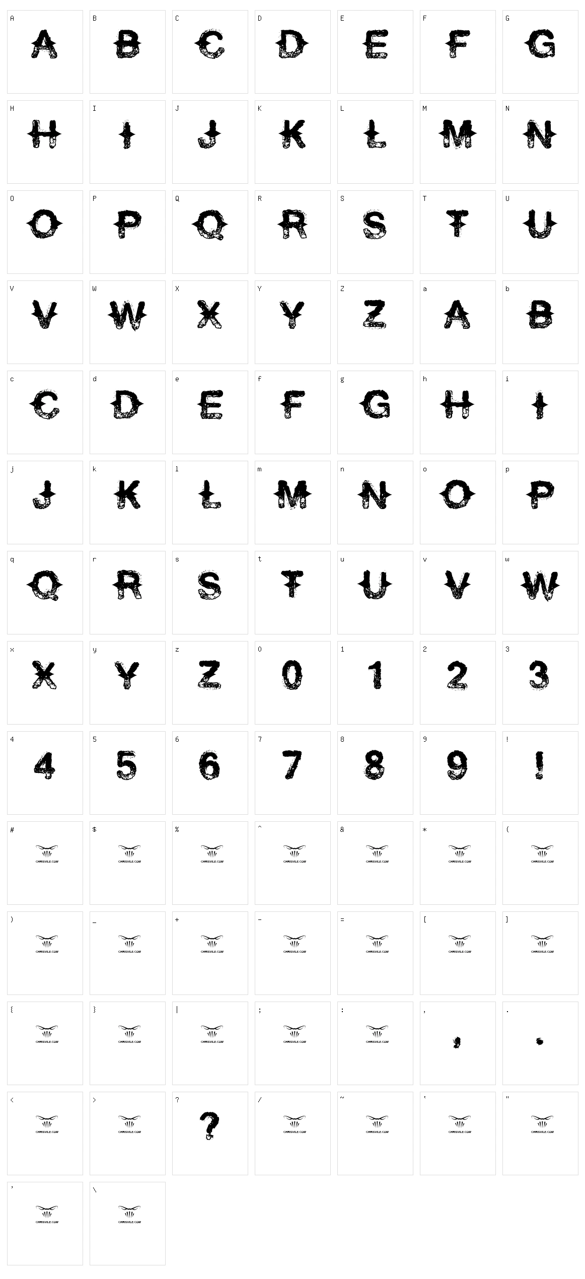 Never Speak Of Character Set