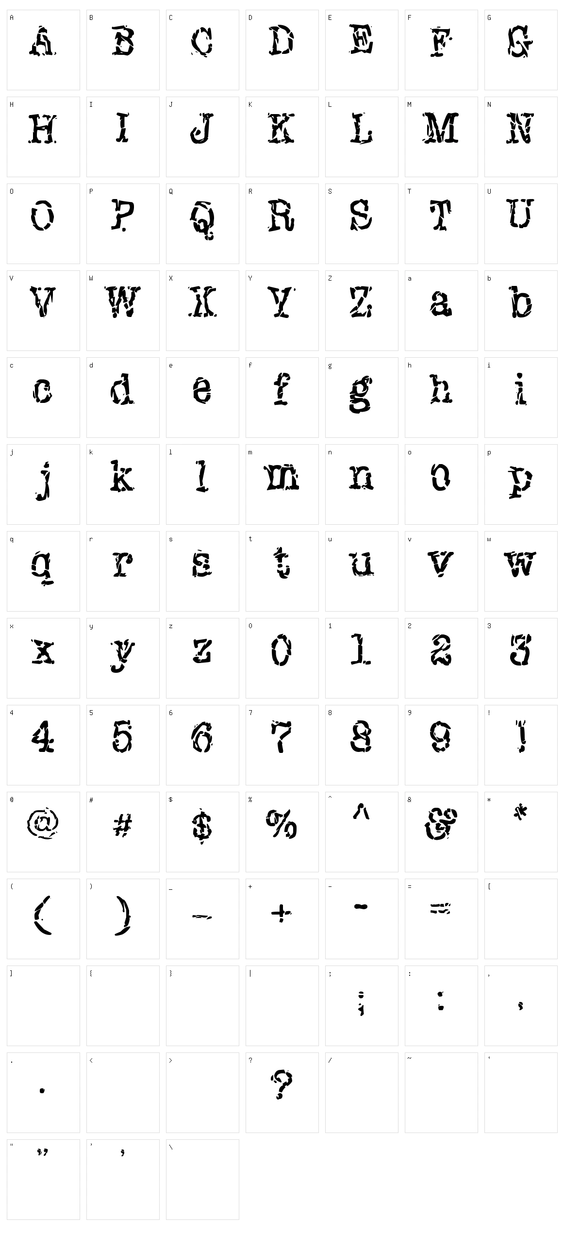 New York Punk Character Set