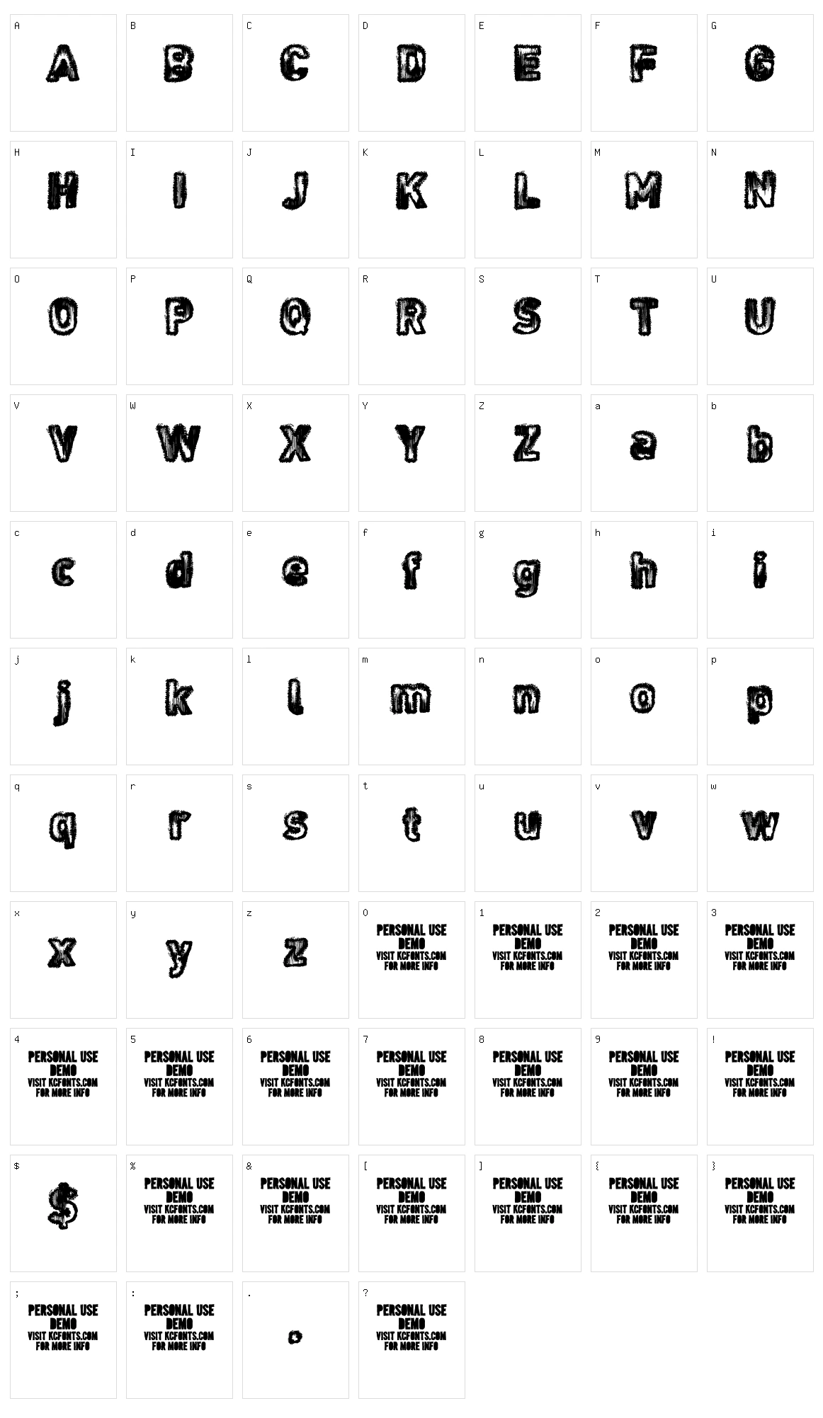 Noises in the Attic Character Set