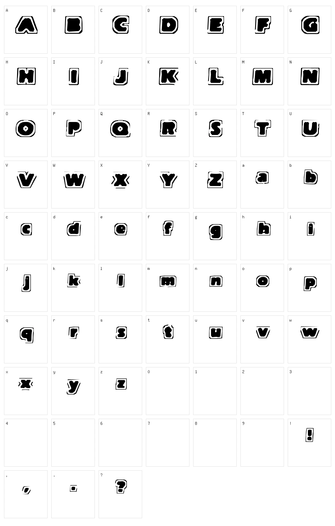 Note of Terror Character Set