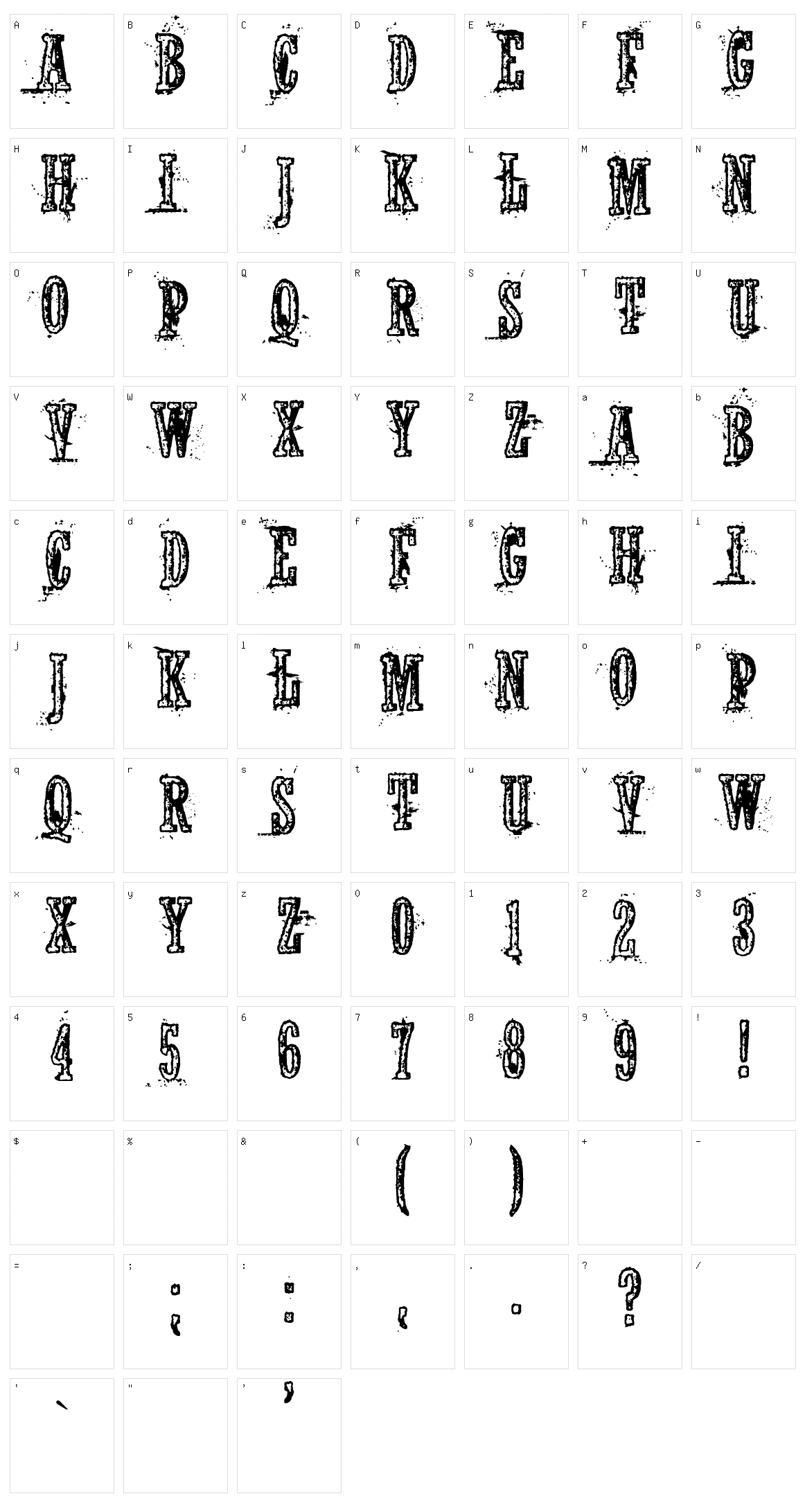 Notwell Character Set