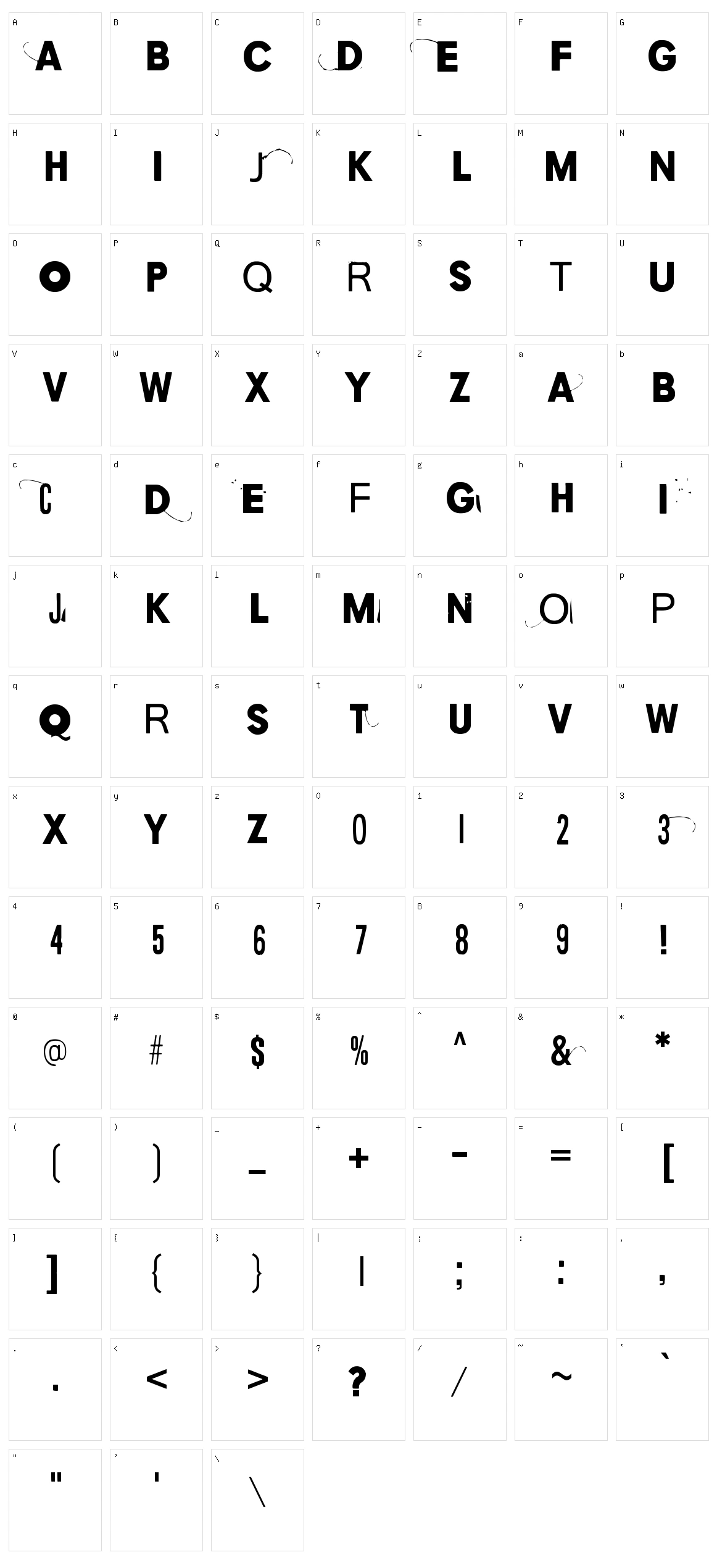 Objectorange Character Set