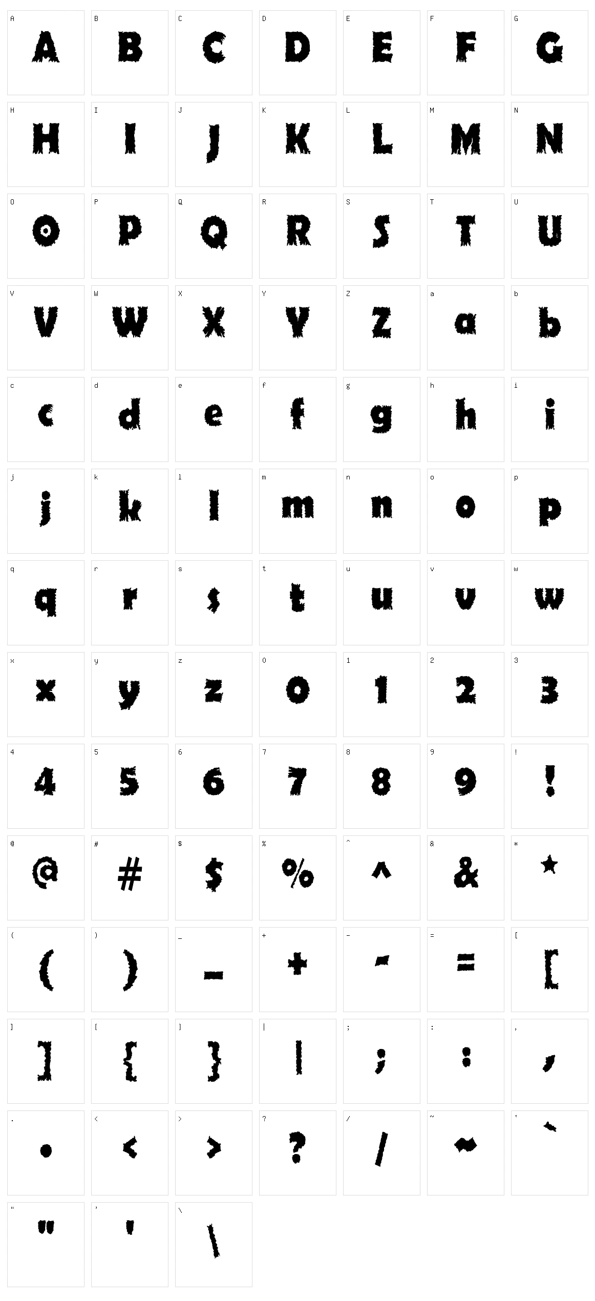 Ojovanic Character Set