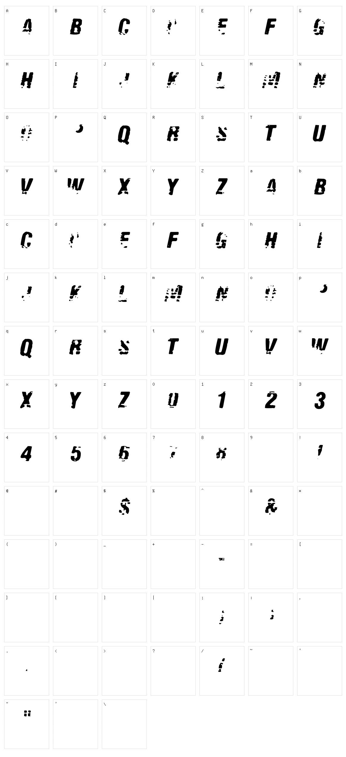 Old Fax Character Set