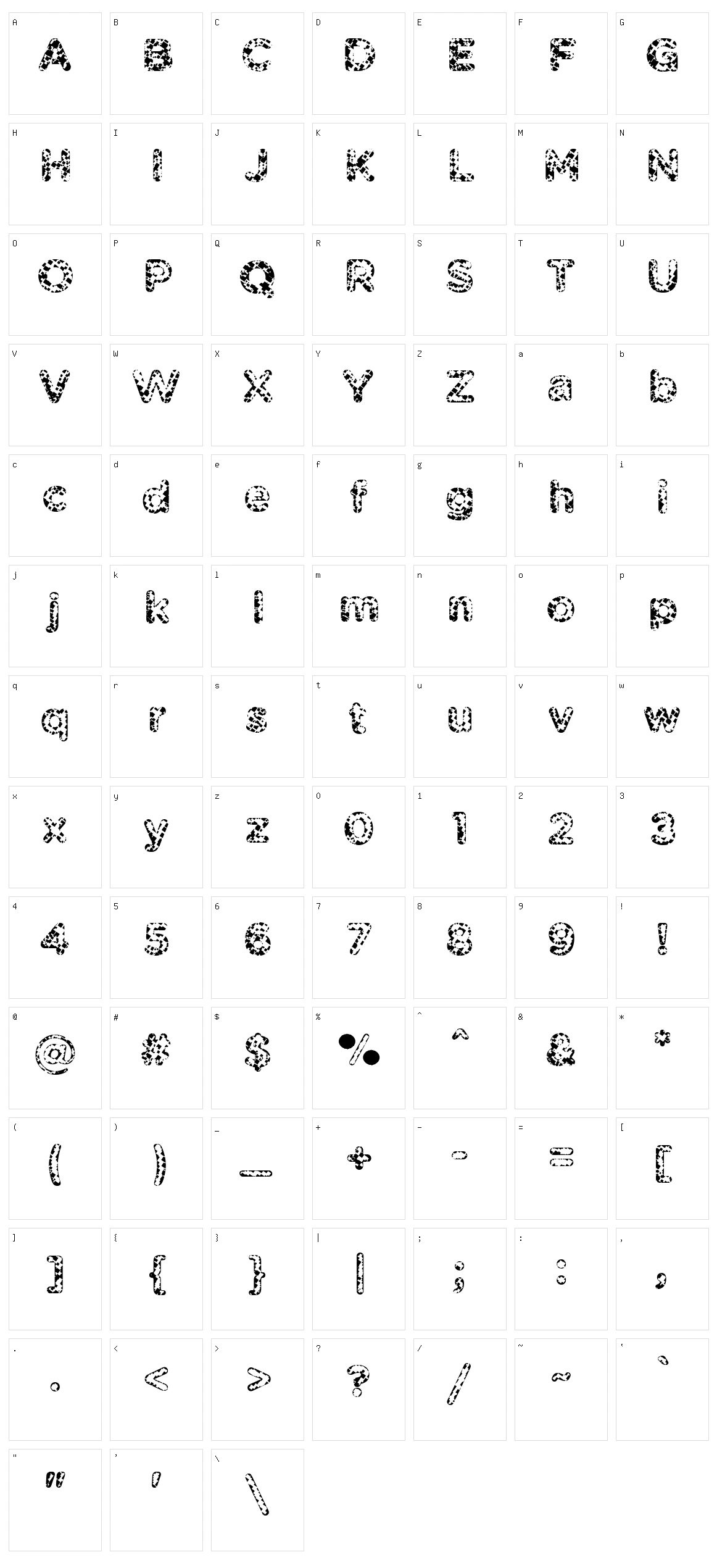 Pabellona (A) SÃ­mplex Character Set