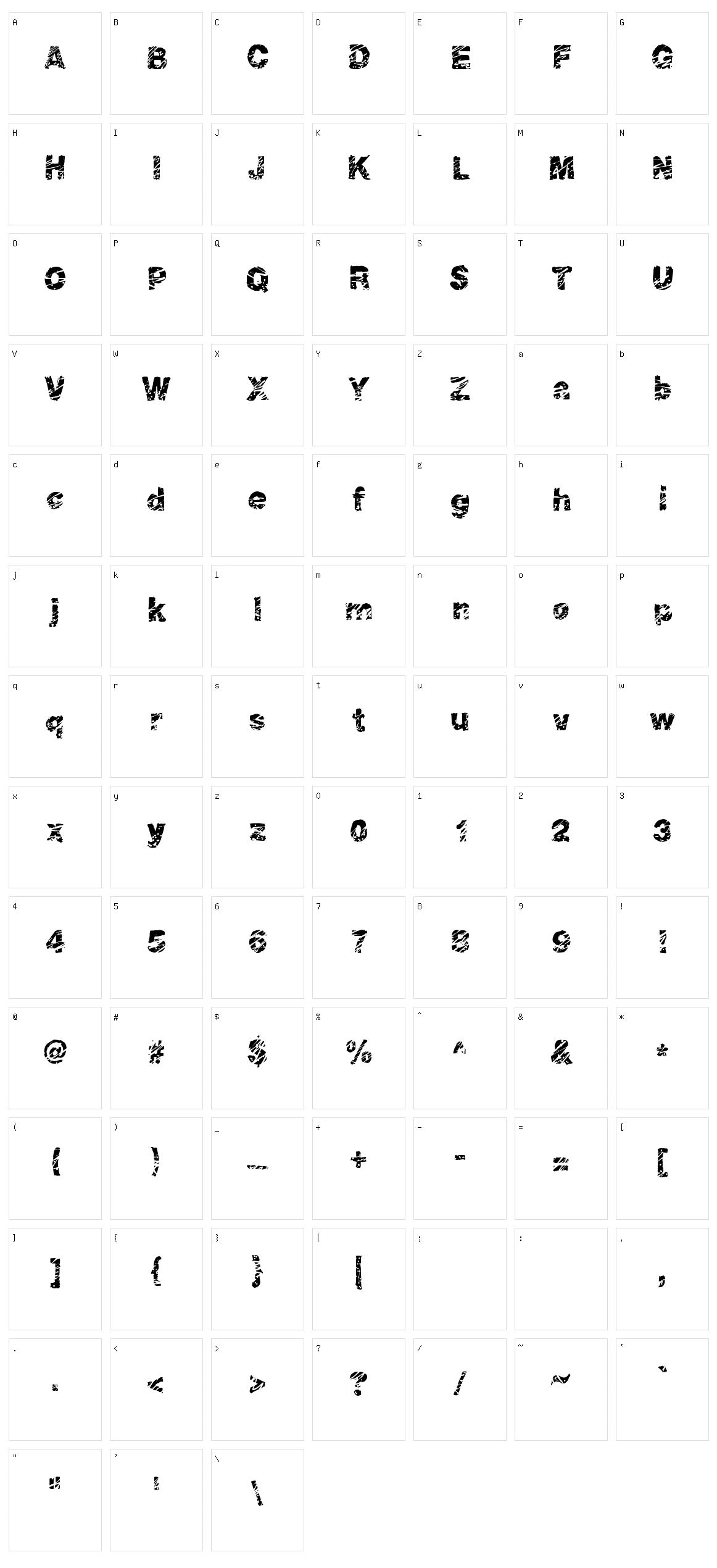 Peroxide Character Set