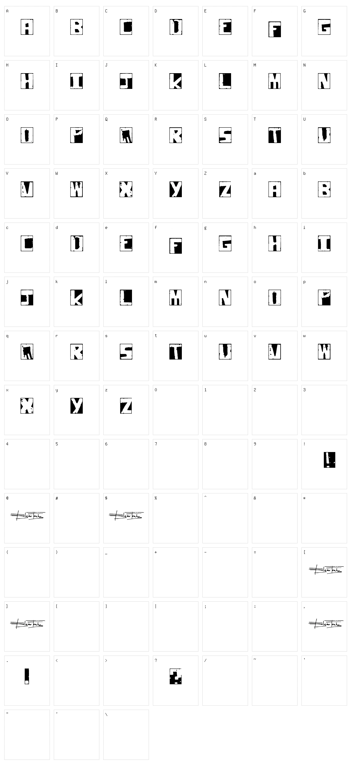 Pimper Character Set