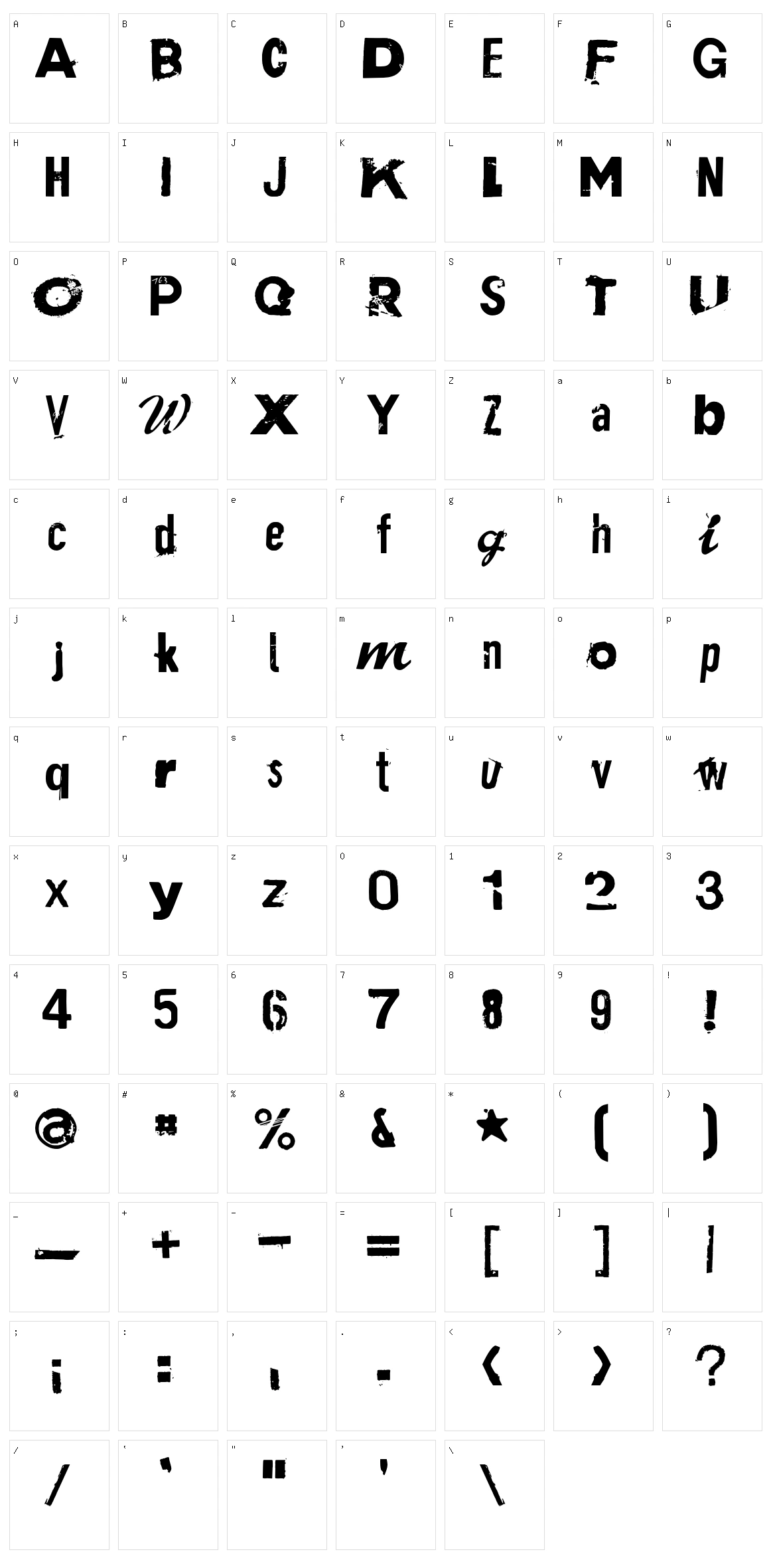 Plakken Character Set