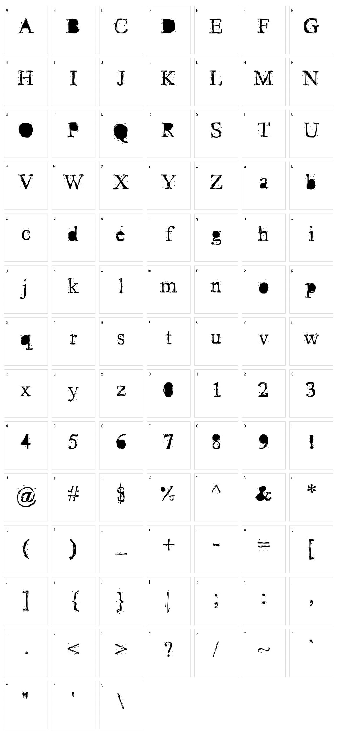 Pudmonkey Character Set