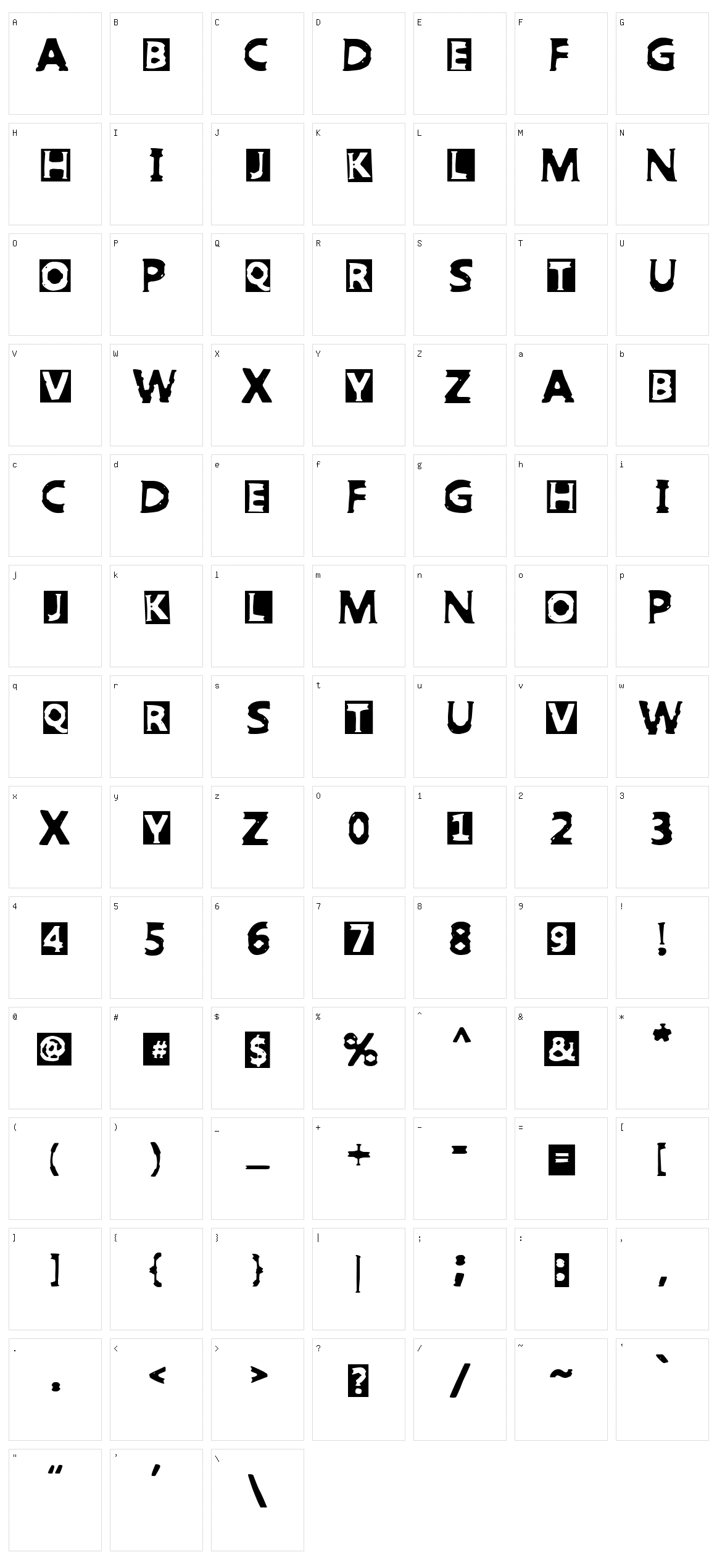 Punk West Character Set