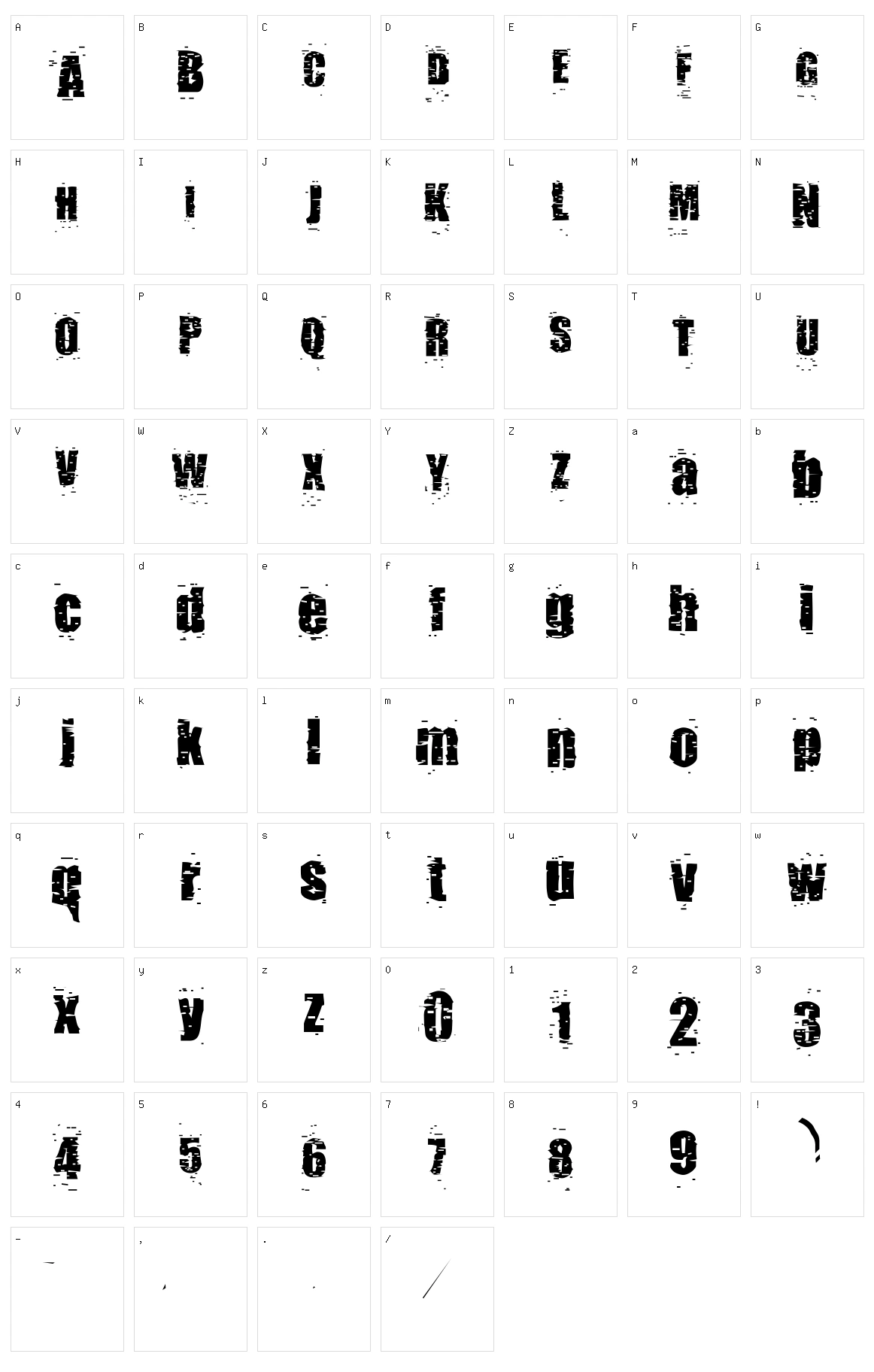 Punkassbitch Character Set