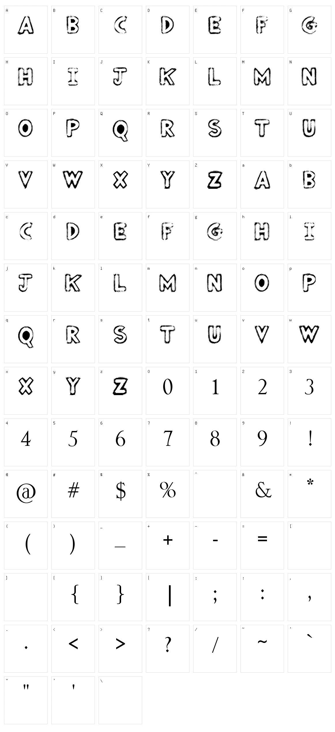 Punked Out Character Set