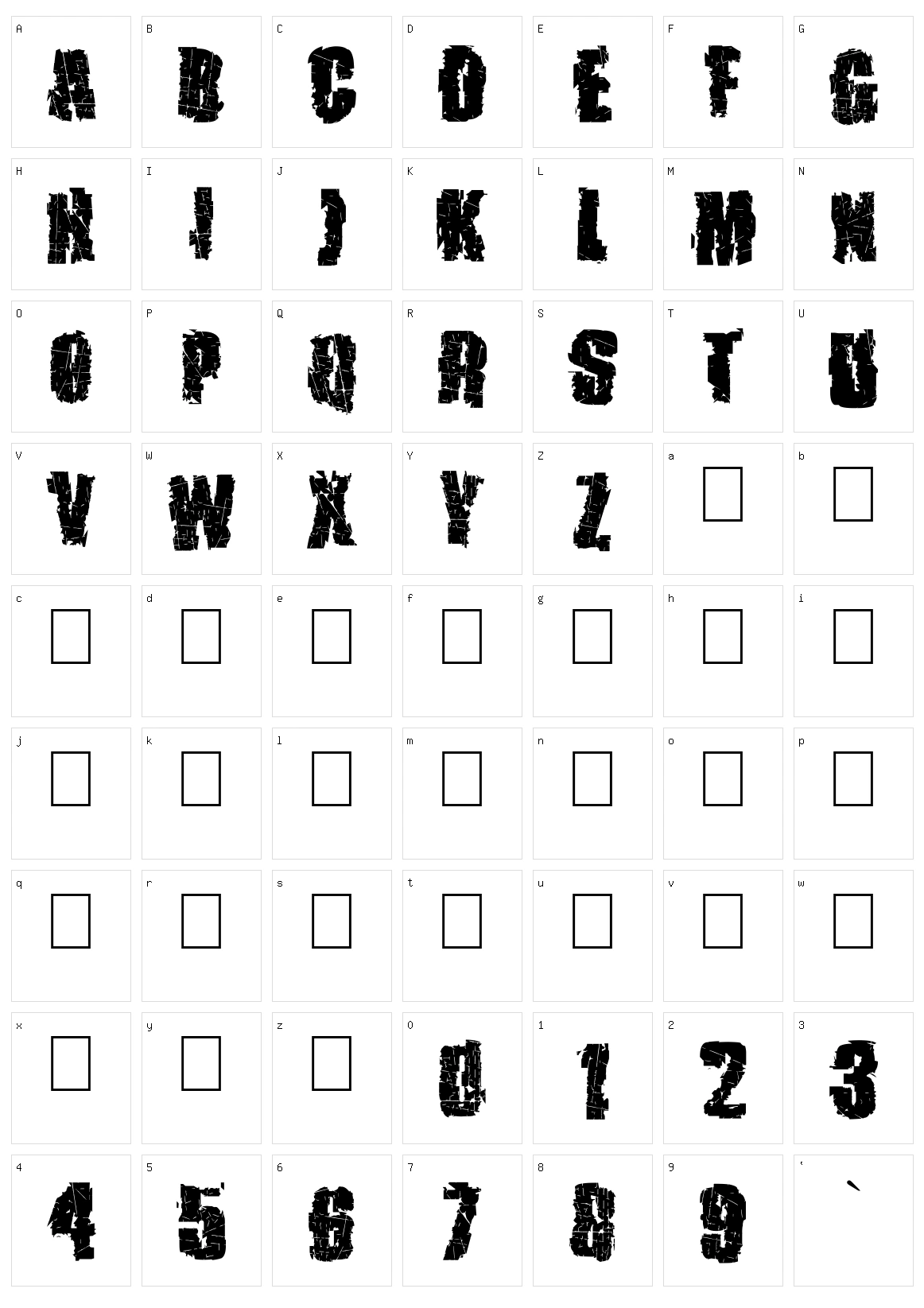 Pusher Character Set