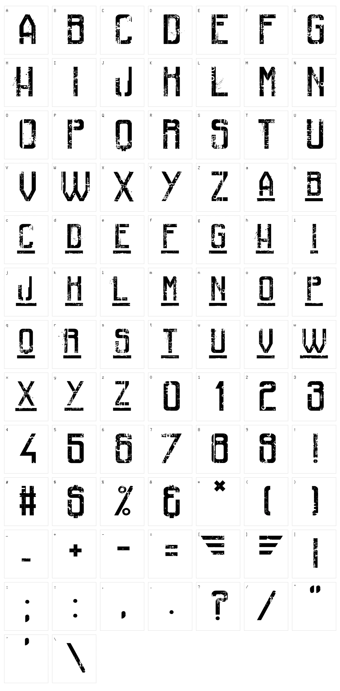 Railway To Hells Character Set