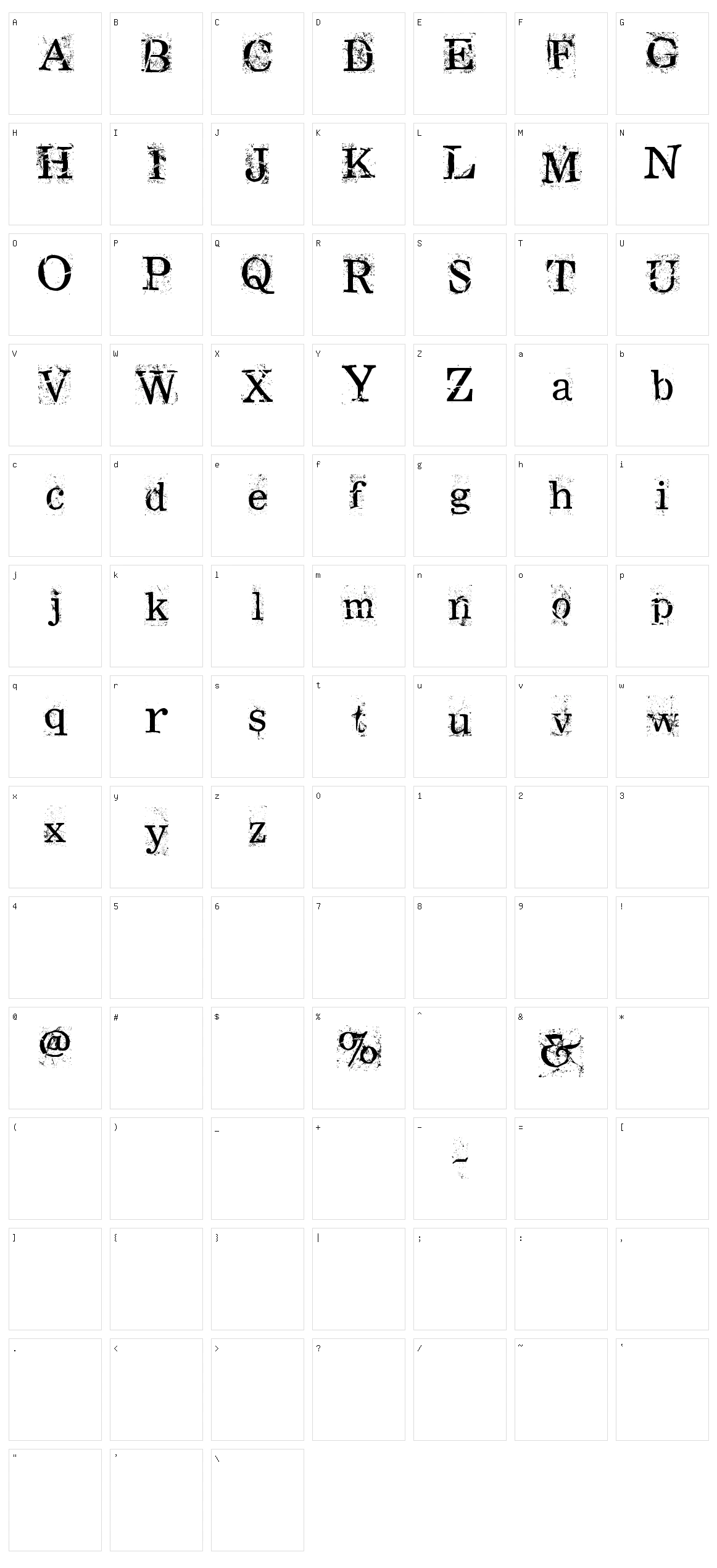 RamRod Character Set