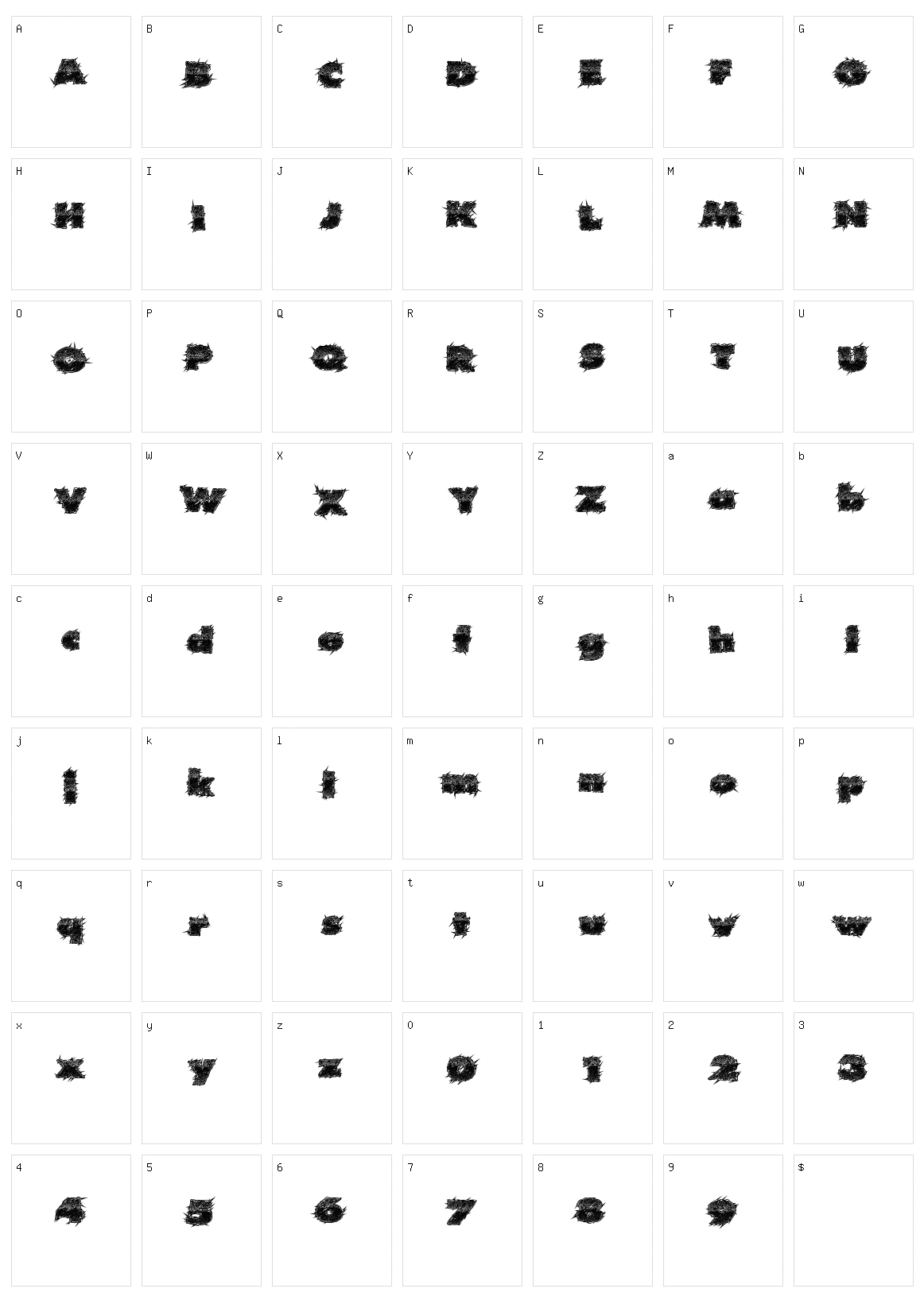 Real Hard Character Set