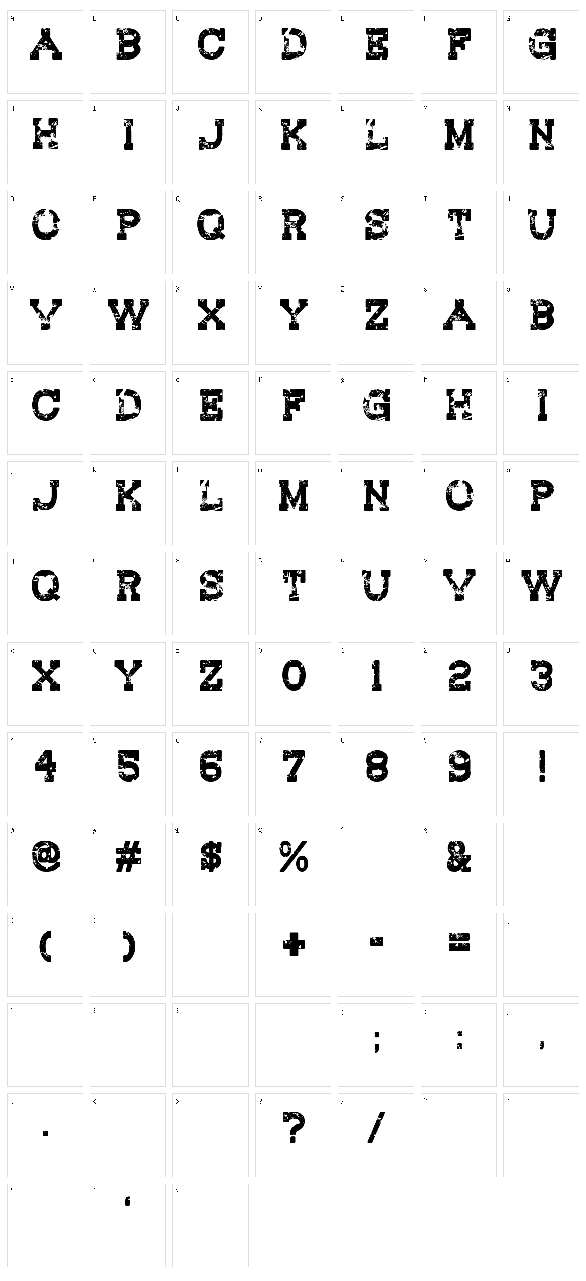 Redwood Creek Character Set