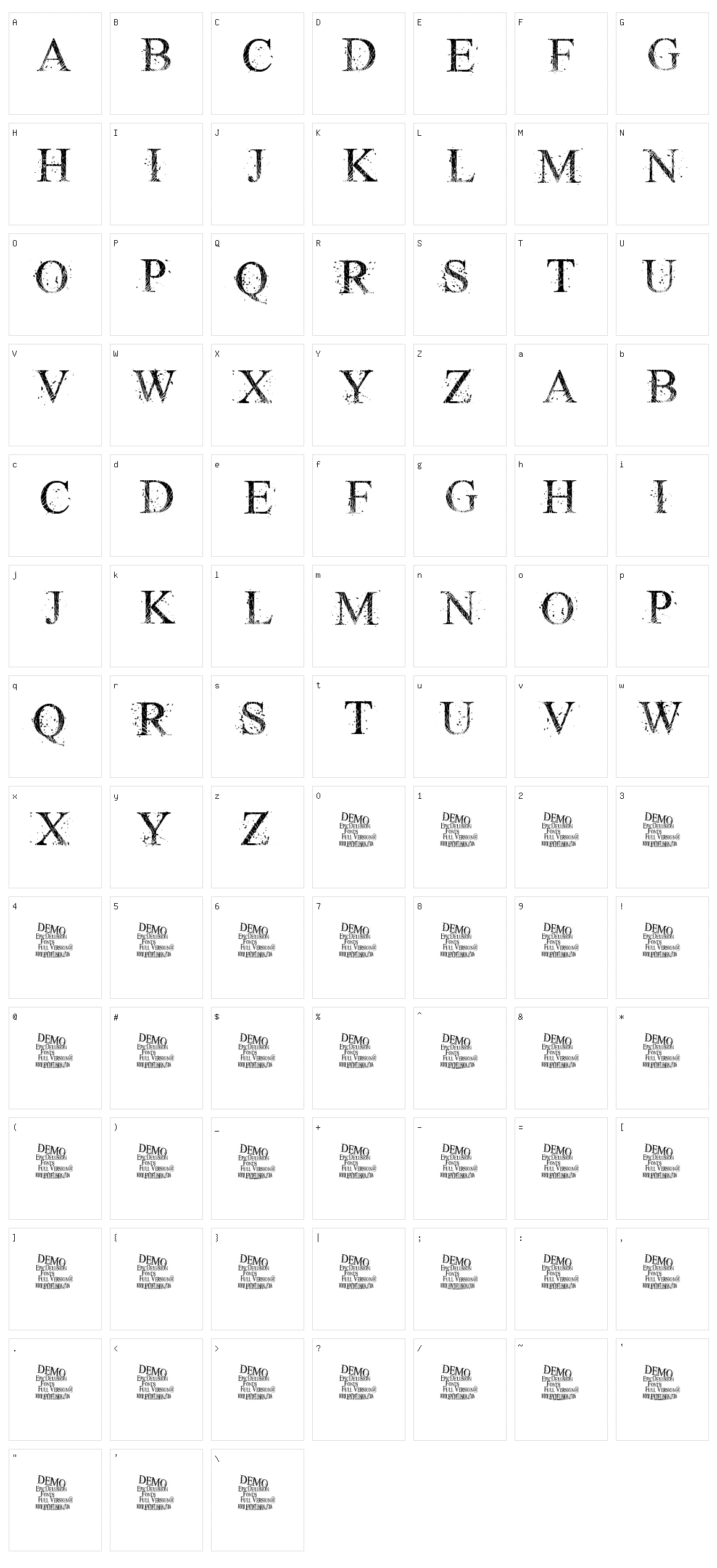 Riot Glass Character Set