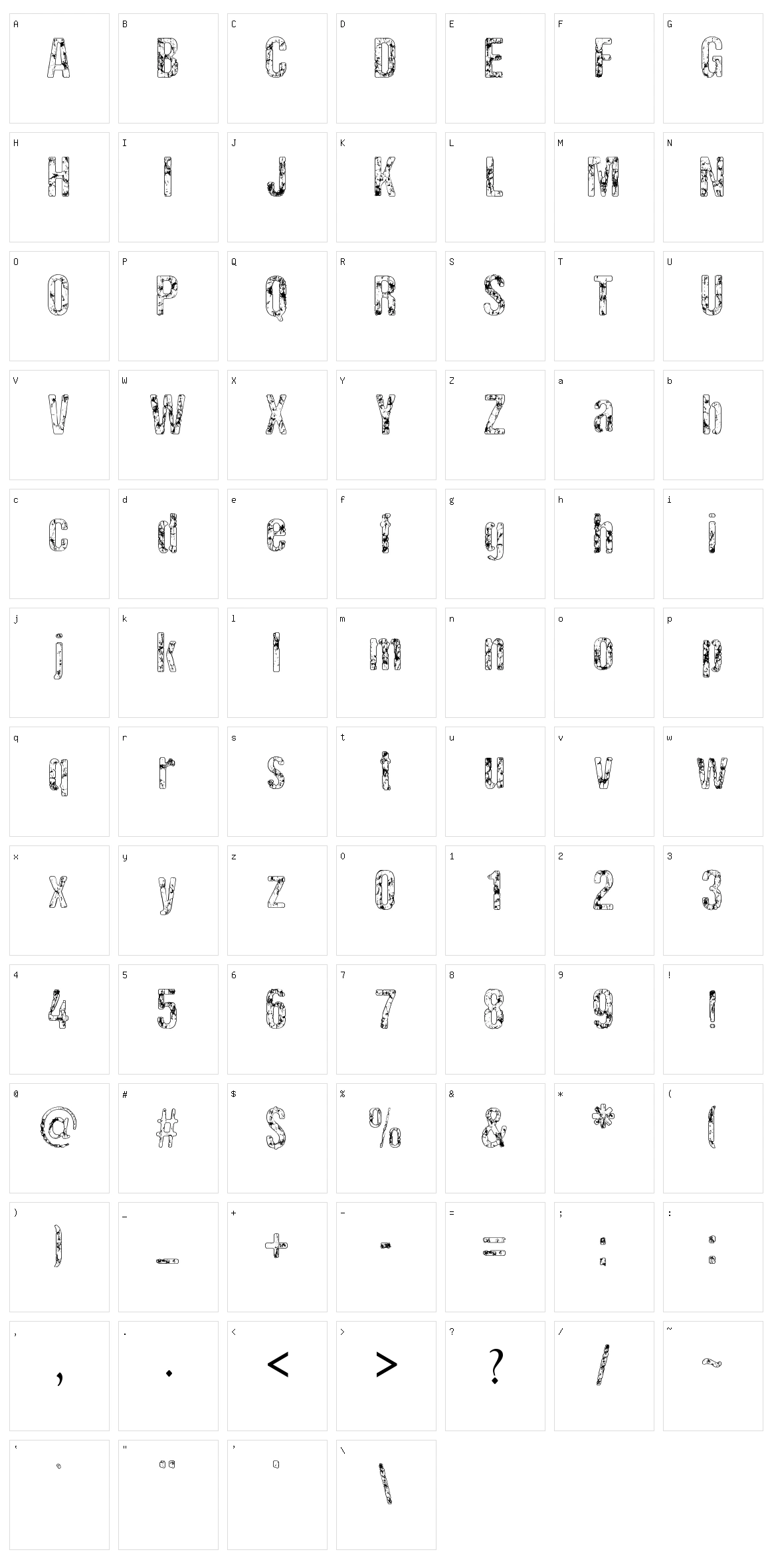 Rock Biter Character Set