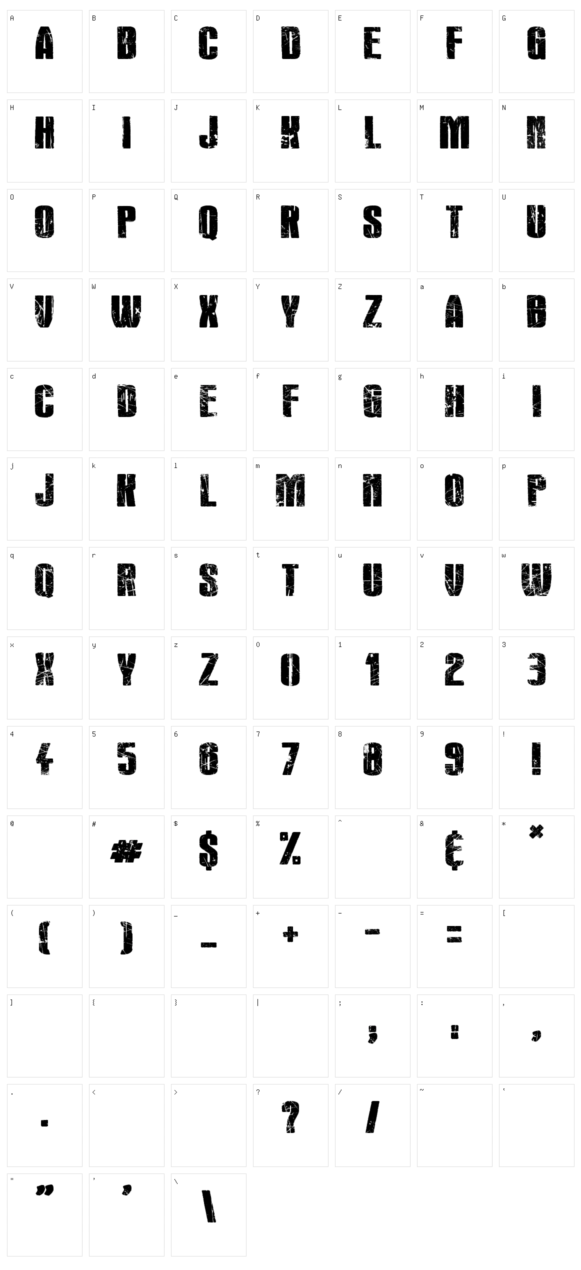 Rock's Death Character Set