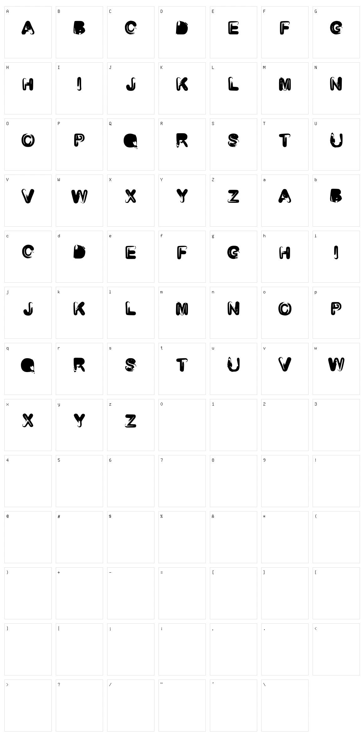 Rounded Brush Character Set