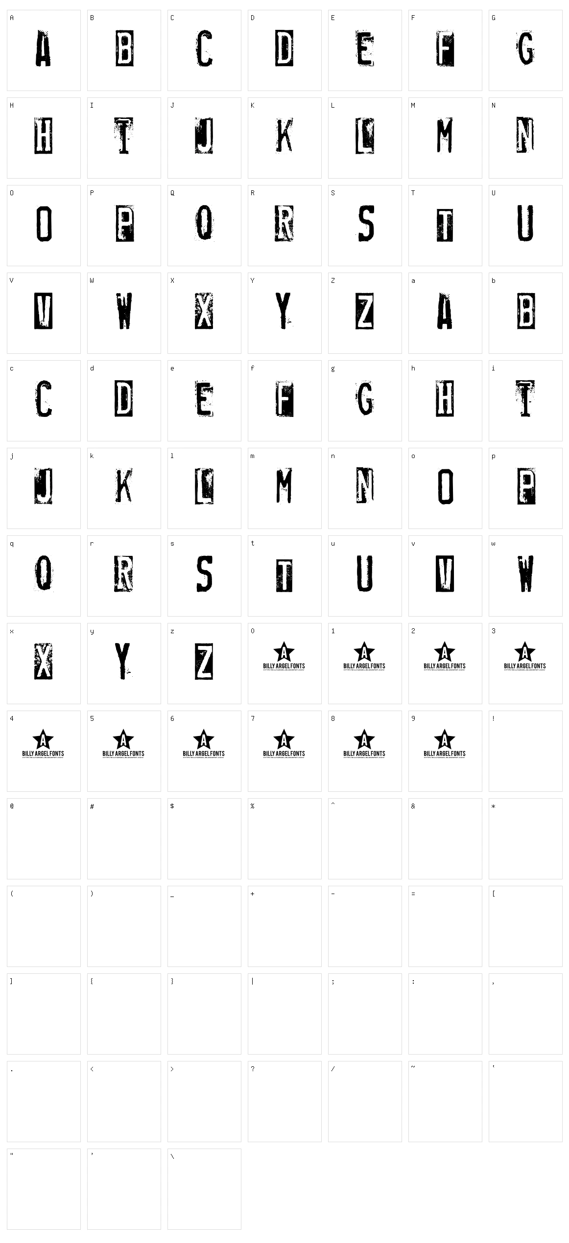 Rubber Stamp Character Set