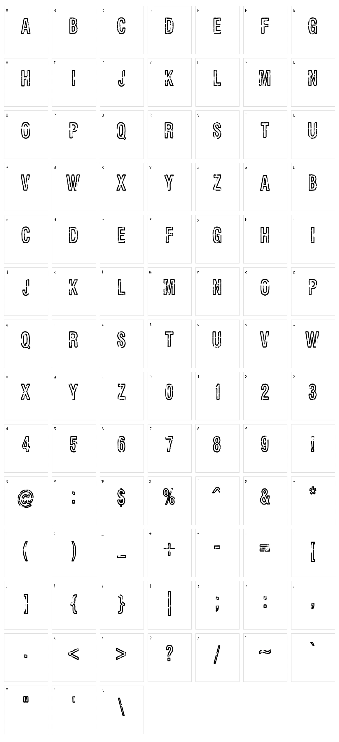 Rueckwarzsalto Character Set